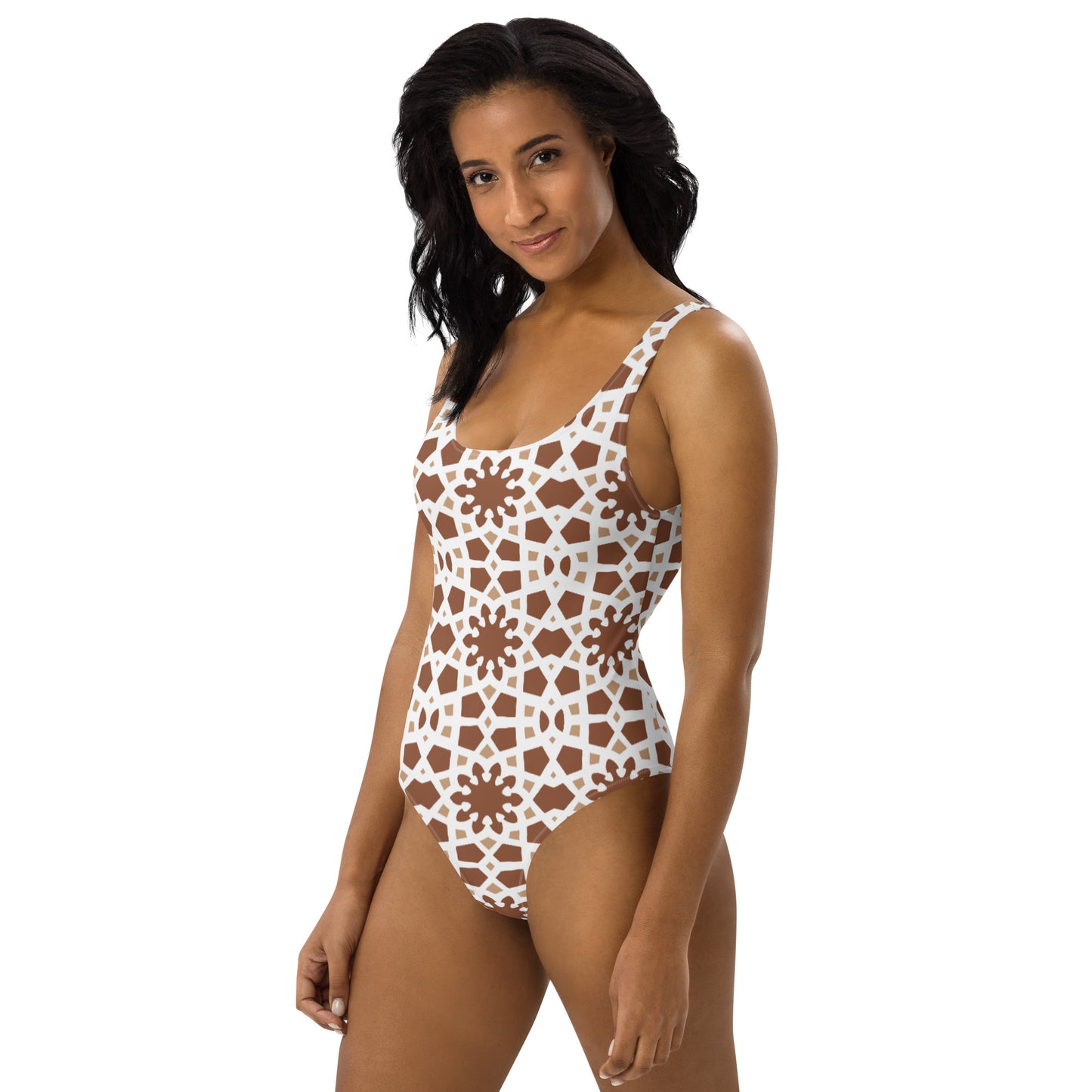 One-Piece Swimsuit - Arabesque Boho Chocolate