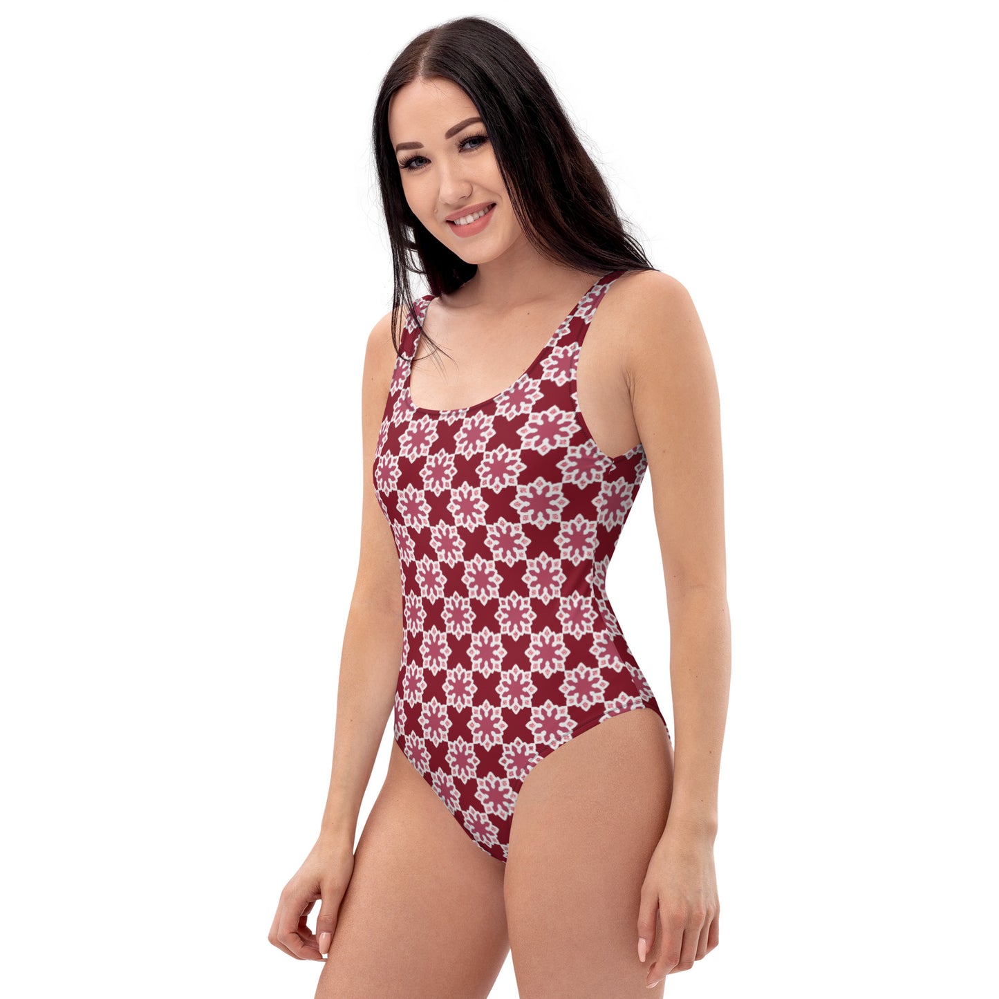One-Piece Swimsuit - Arabesque Flower in Pink