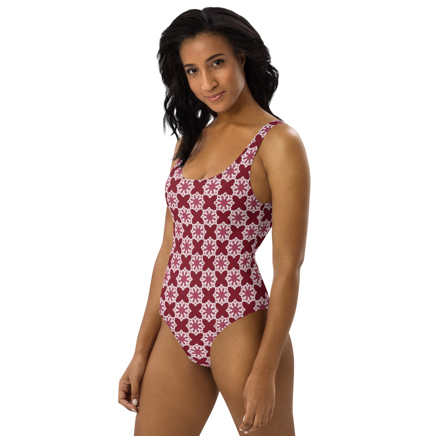One-Piece Swimsuit - Arabesque Flower in Pink
