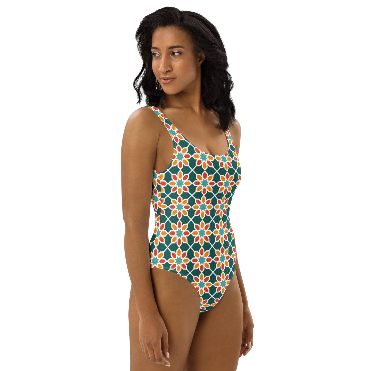One-Piece Swimsuit - Geometric Desert Daisy