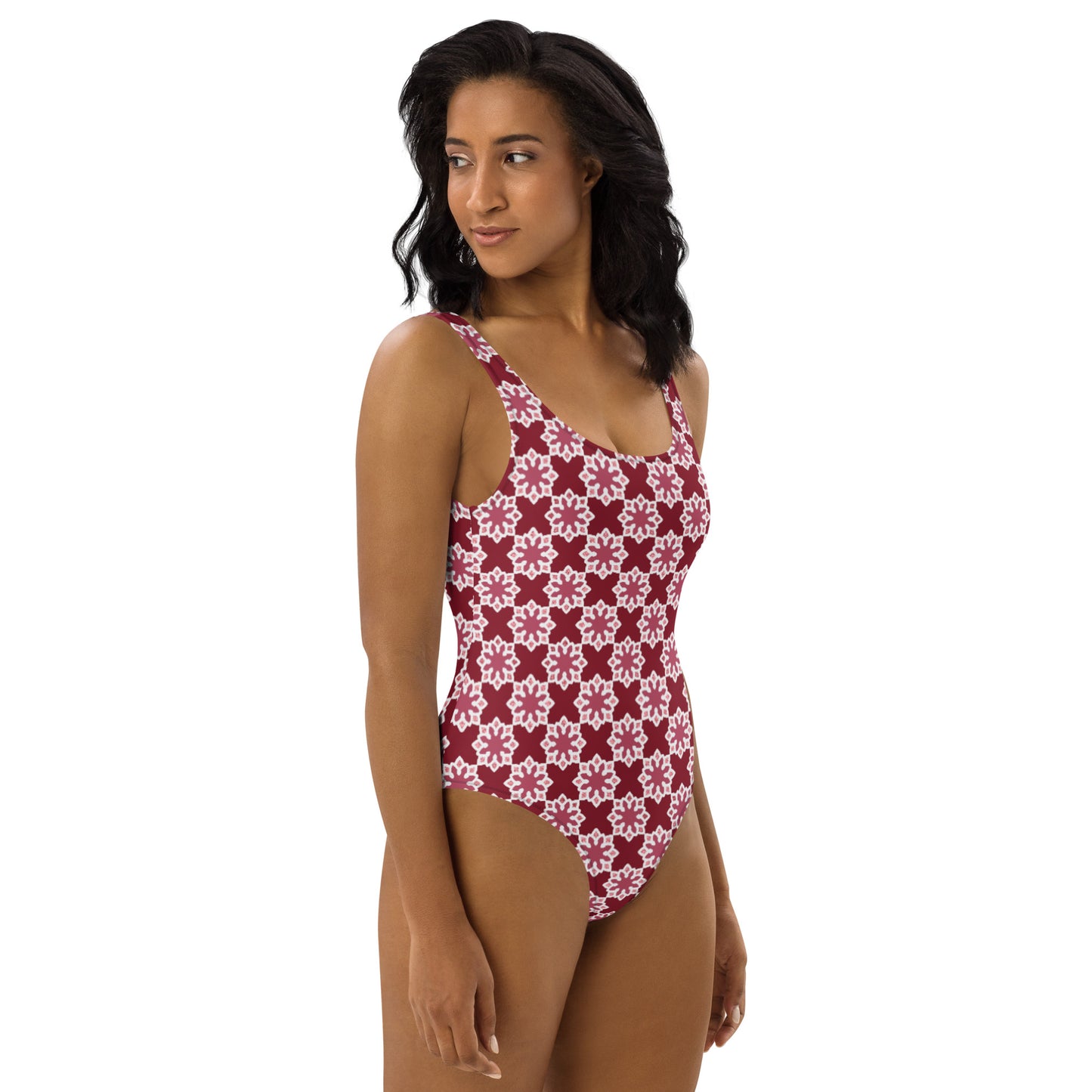 One-Piece Swimsuit - Arabesque Flower in Pink
