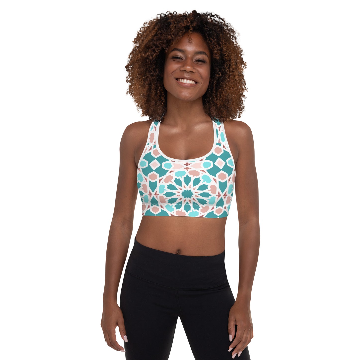 Padded Sports Bra - Arabian Geometric Pointed Star