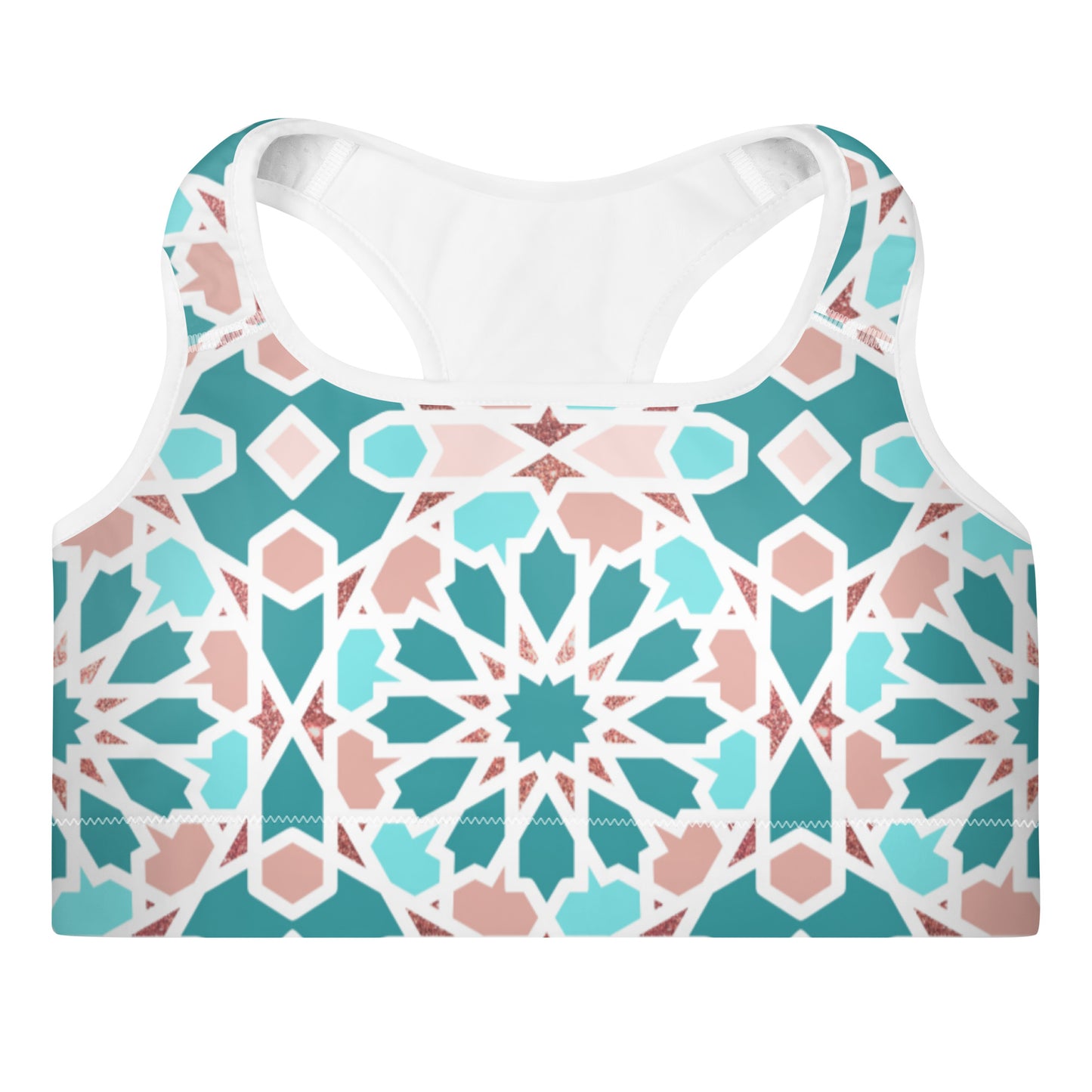 Padded Sports Bra - Arabian Geometric Pointed Star