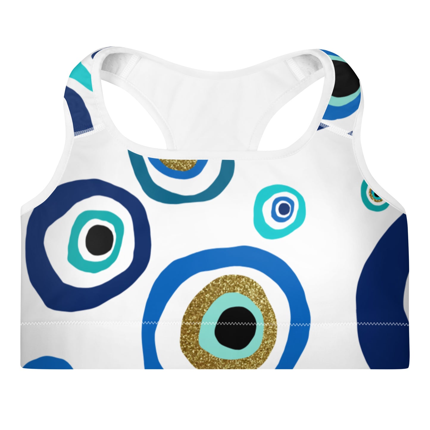 Padded Sports Bra - Evil Eye Nazar Amulet