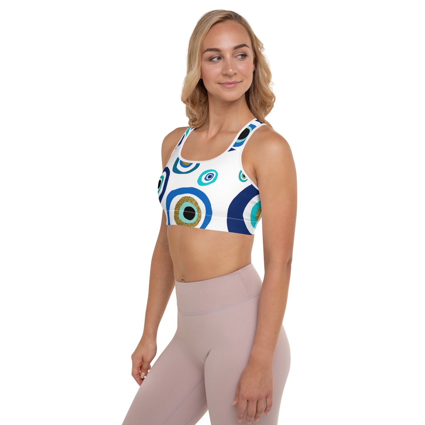 Padded Sports Bra - Evil Eye Nazar Amulet