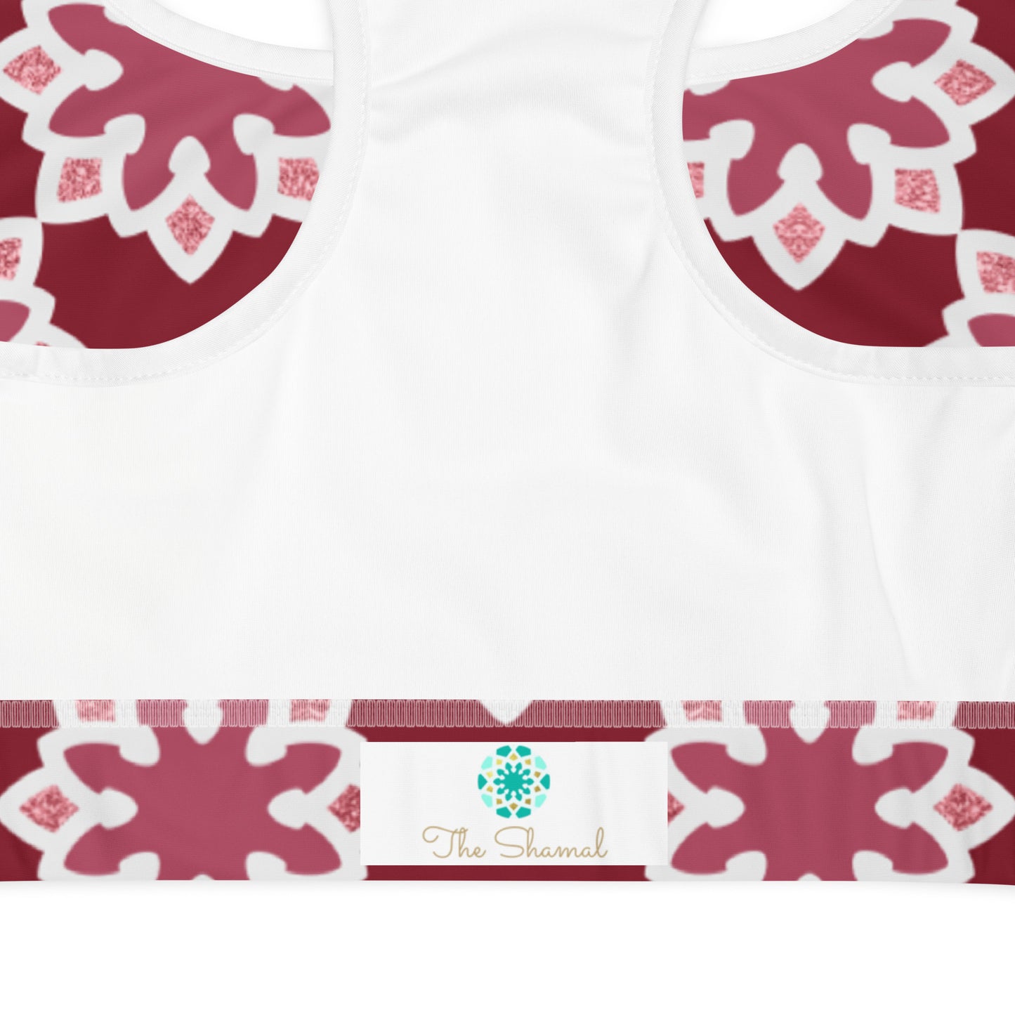 Padded Sports Bra - Arabesque flower in Rouge