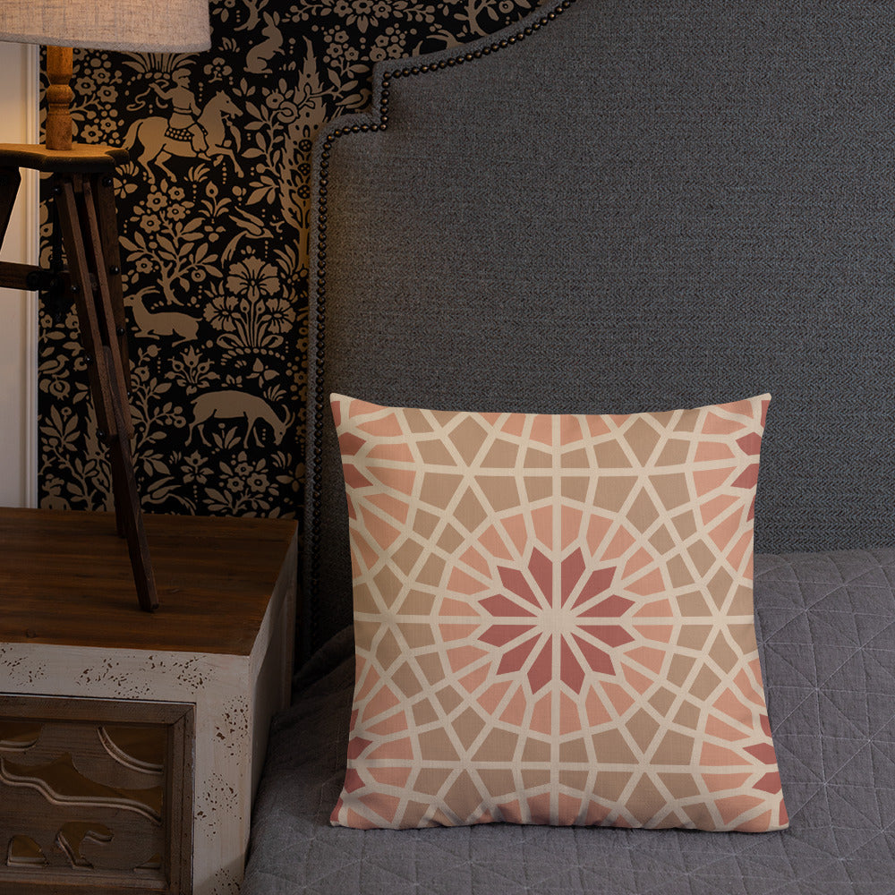 Premium Pillow - Geometric Star 2 - Cocoa and Cream