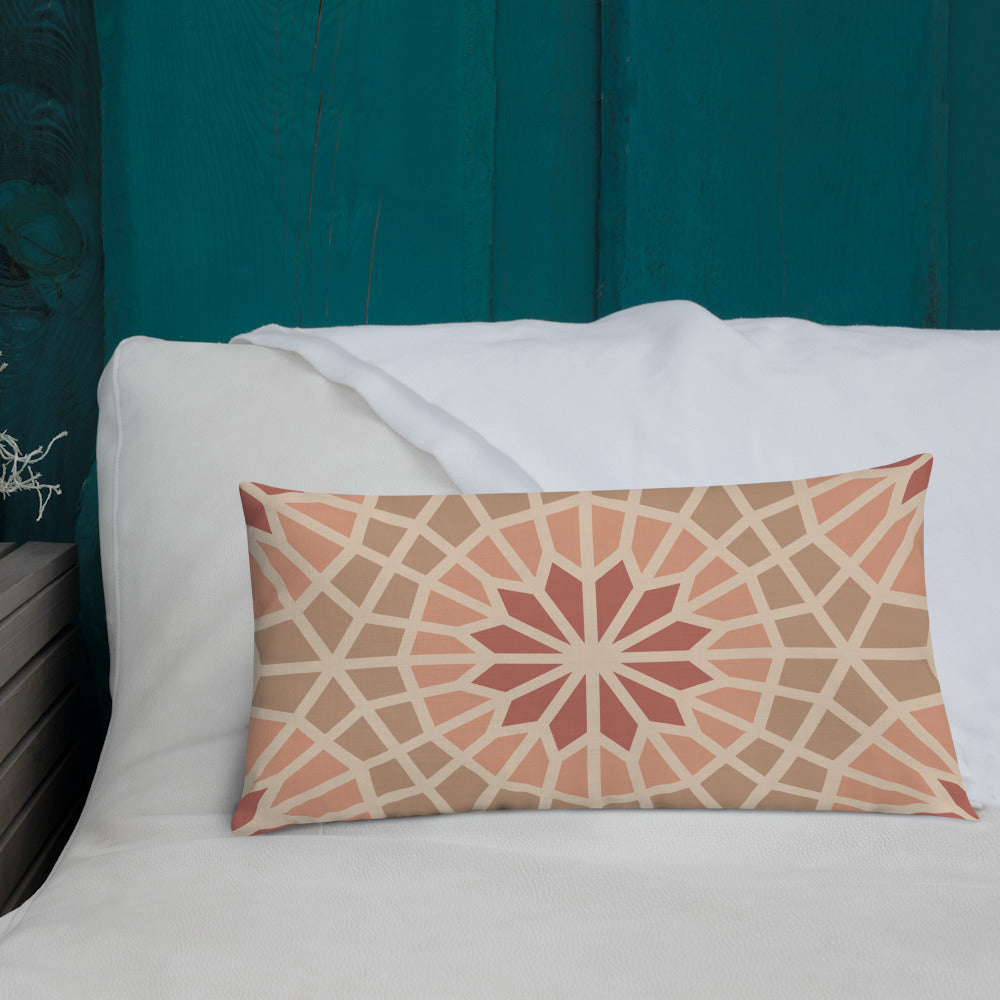 Premium Pillow - Geometric Star 2 - Cocoa and Cream