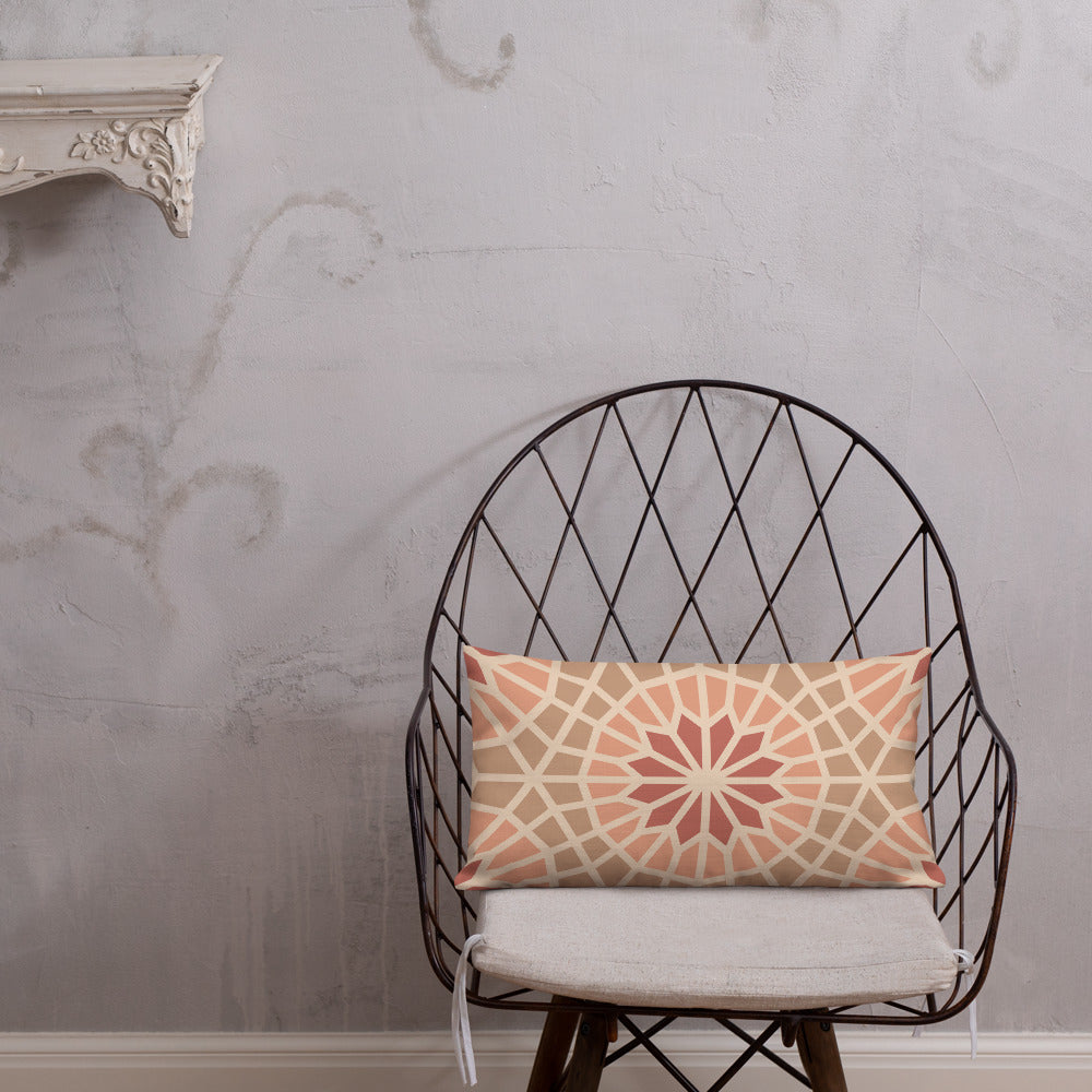 Premium Pillow - Geometric Star 2 - Cocoa and Cream