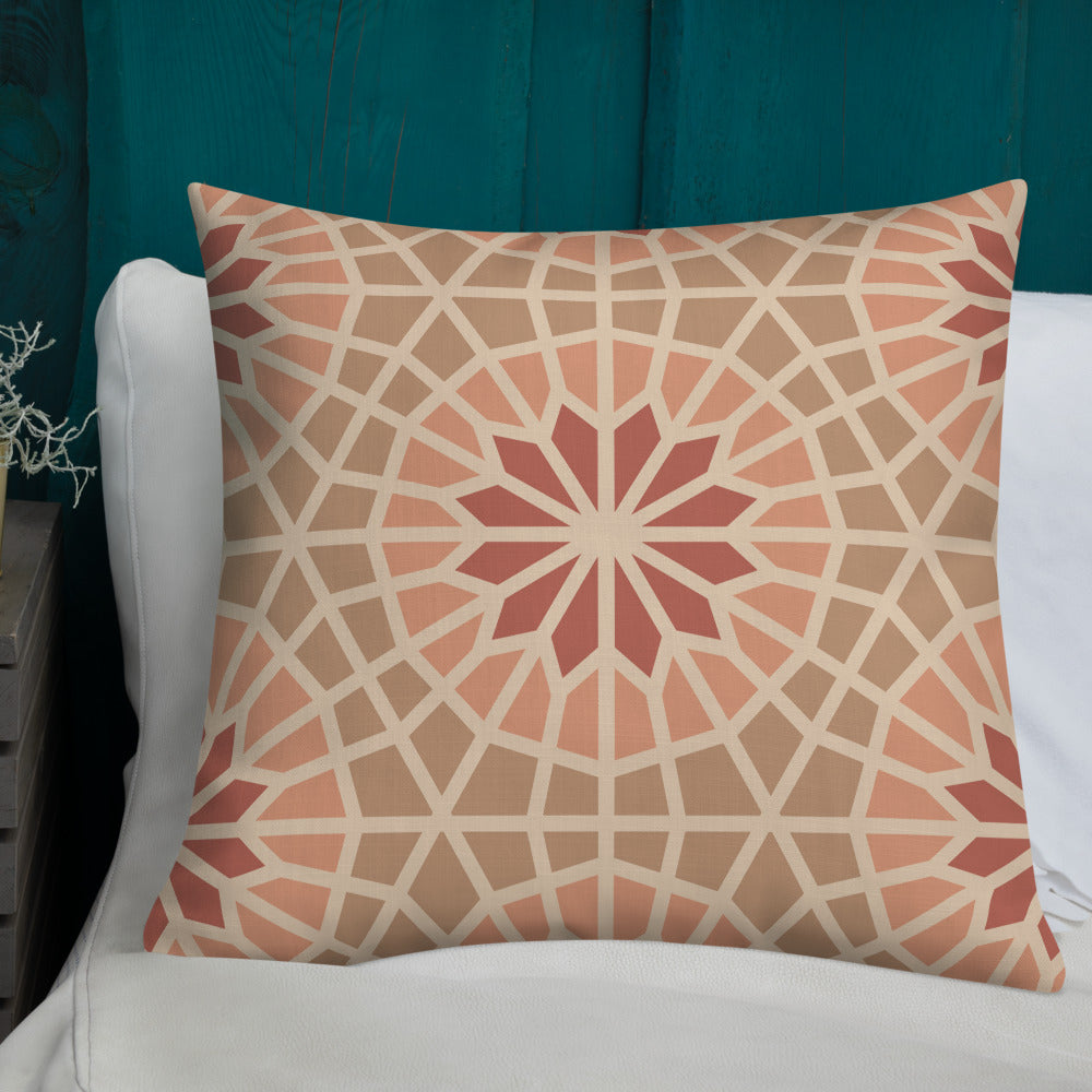 Premium Pillow - Geometric Star 2 - Cocoa and Cream