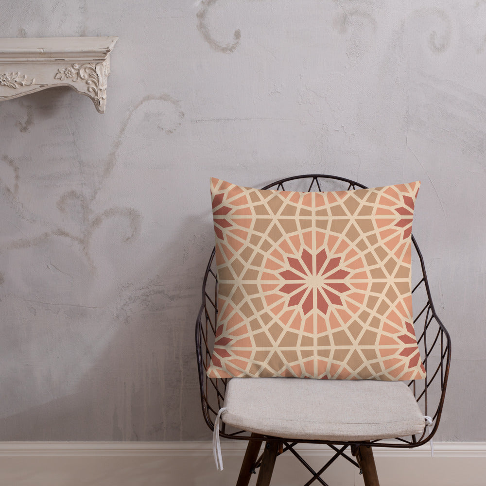 Premium Pillow - Geometric Star 2 - Cocoa and Cream