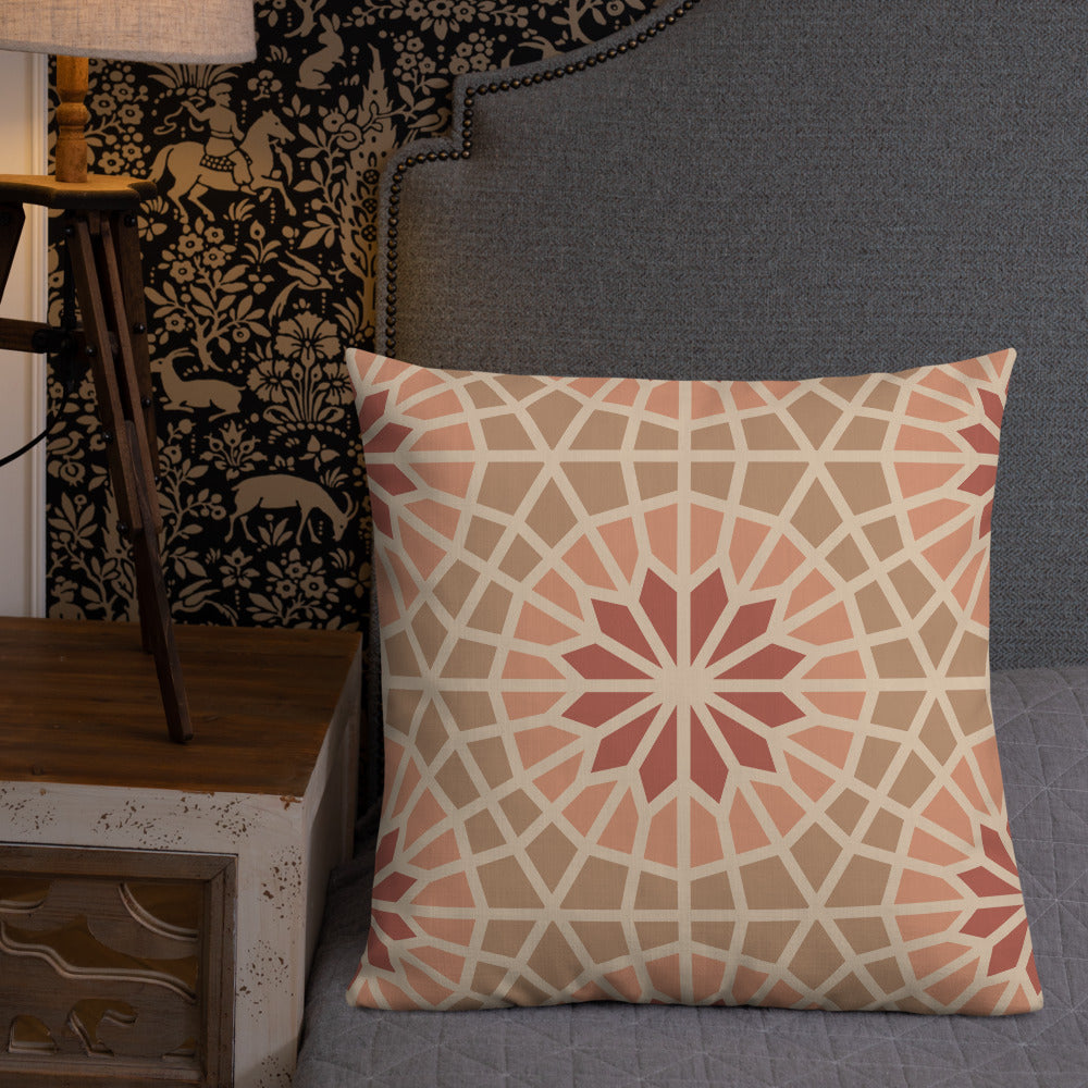 Premium Pillow - Geometric Star 2 - Cocoa and Cream