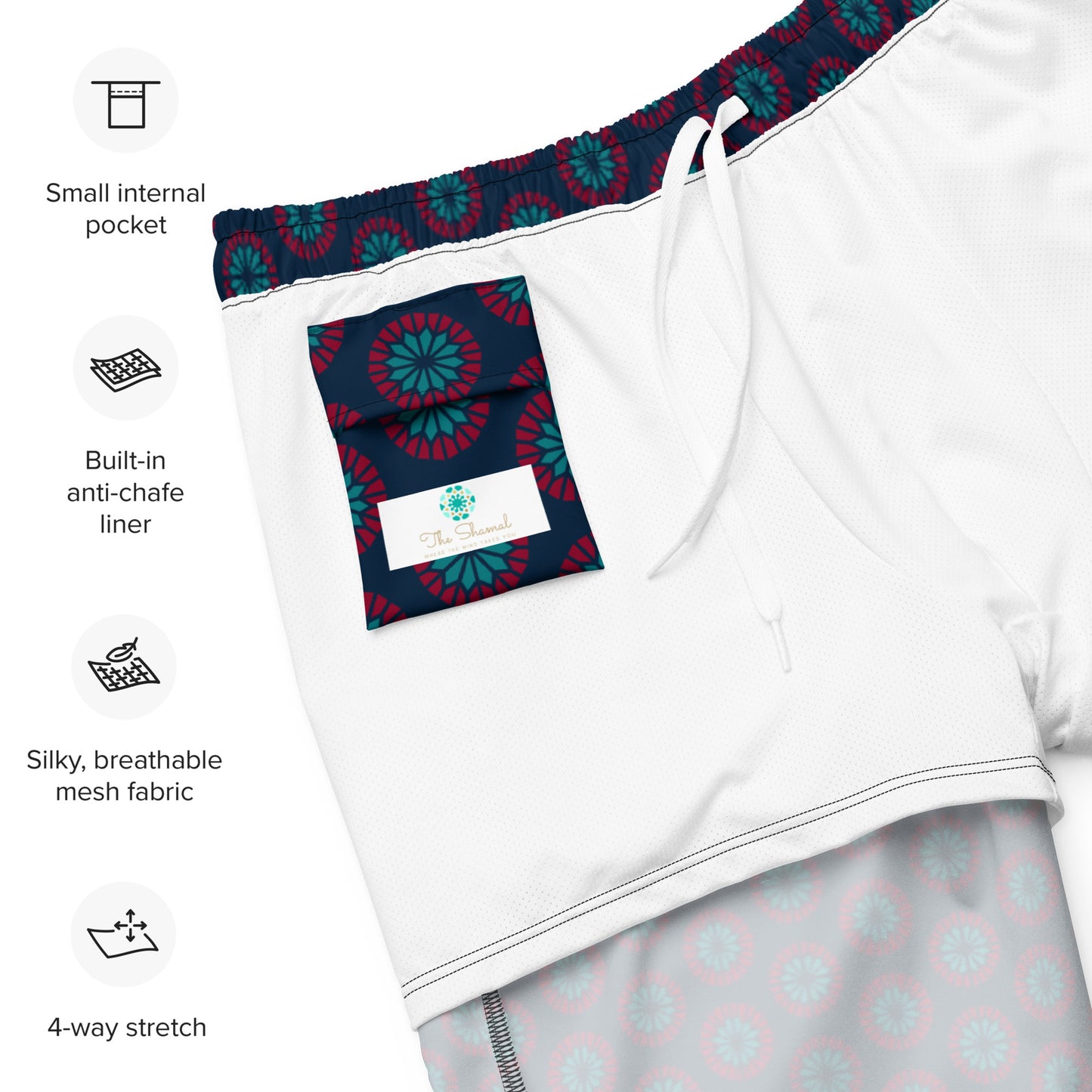 Recycled Men's swim trunks - Geometric Sea Star 🍃