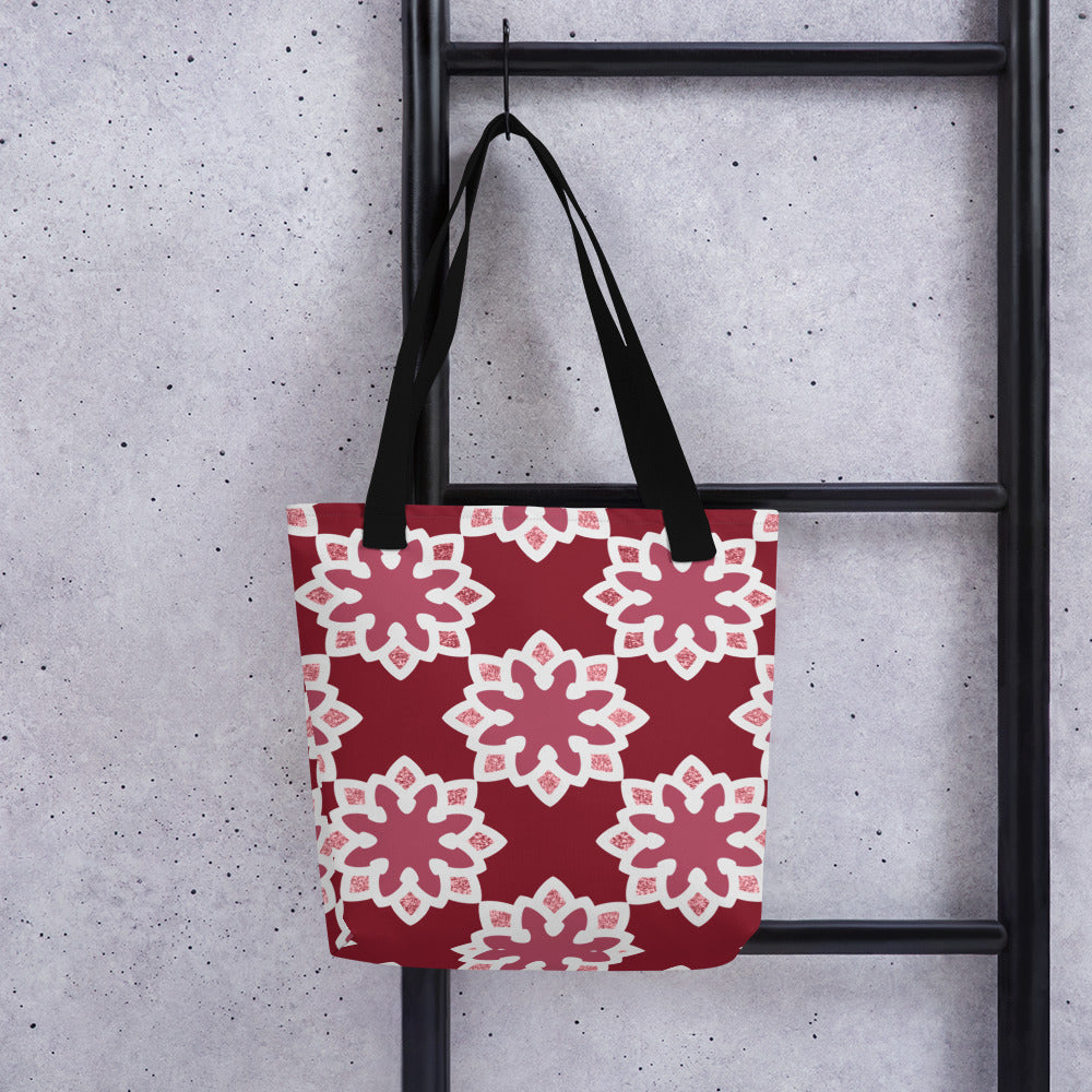 Tote bag - Arabesque Flower in Rouge