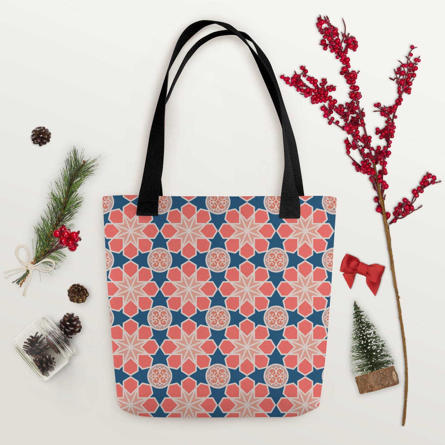 Tote bag - Geometric Arabesque Mash up in Pink