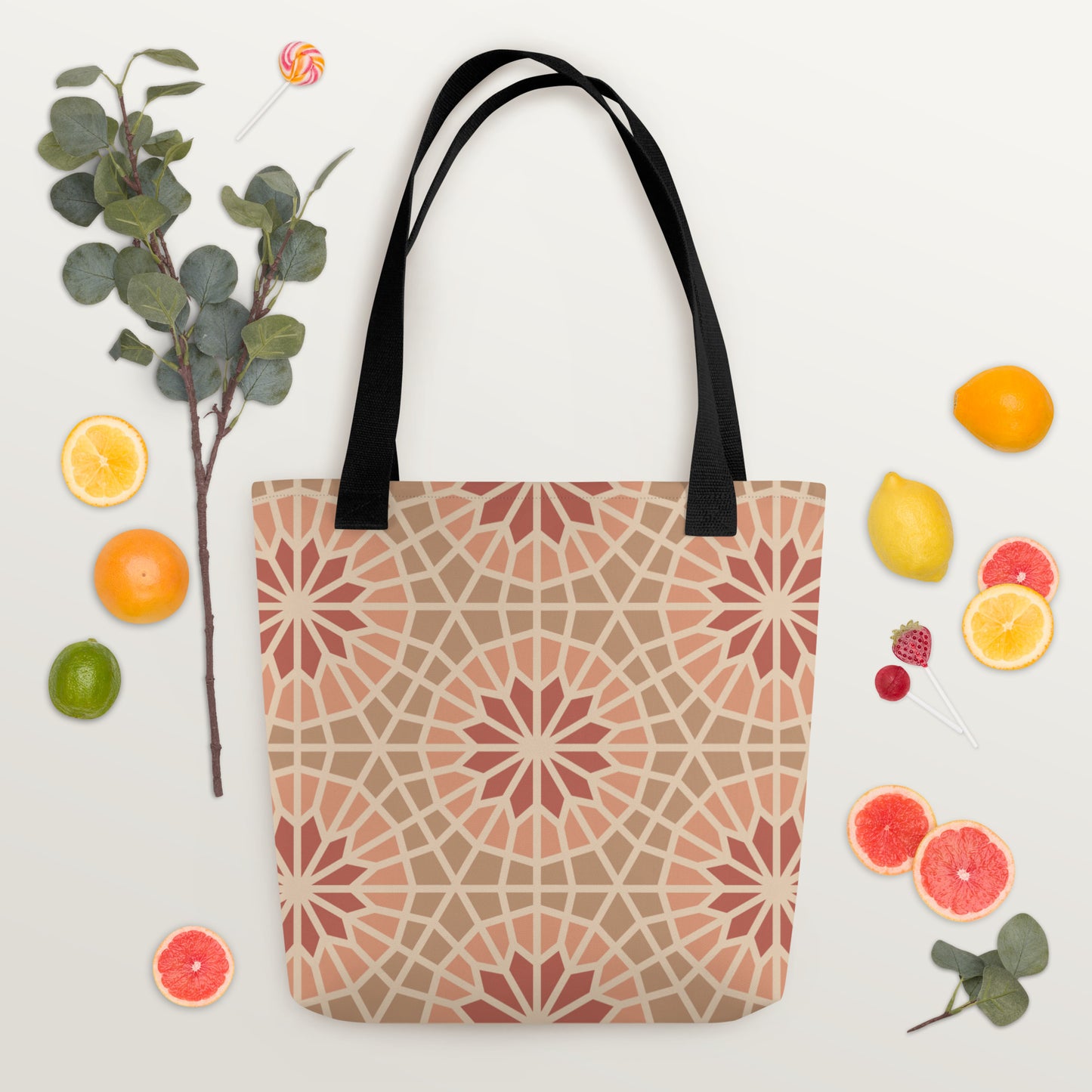 Tote bag - Geometric Star 2 - Cocoa and Cream