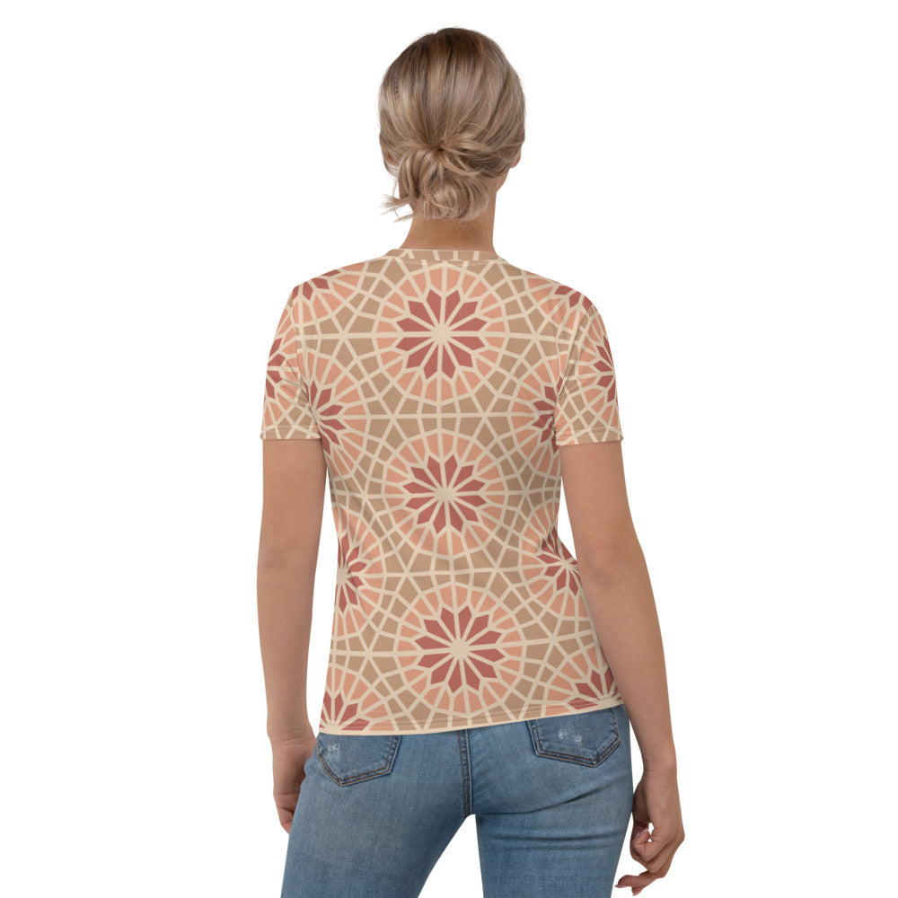 Women's T-shirt - Geometric Star 2 - Cocoa and Cream