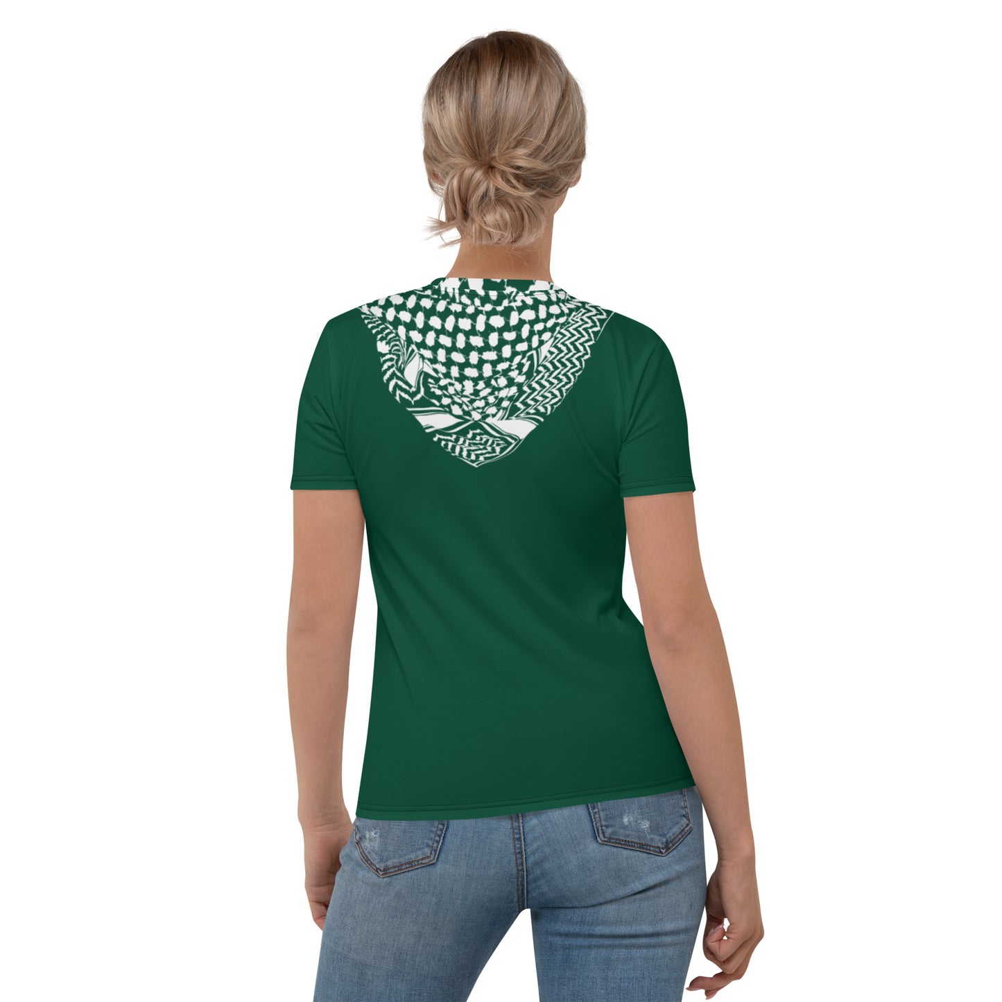 Saudi National Day Keffiyeh White on Green Women's T-shirt