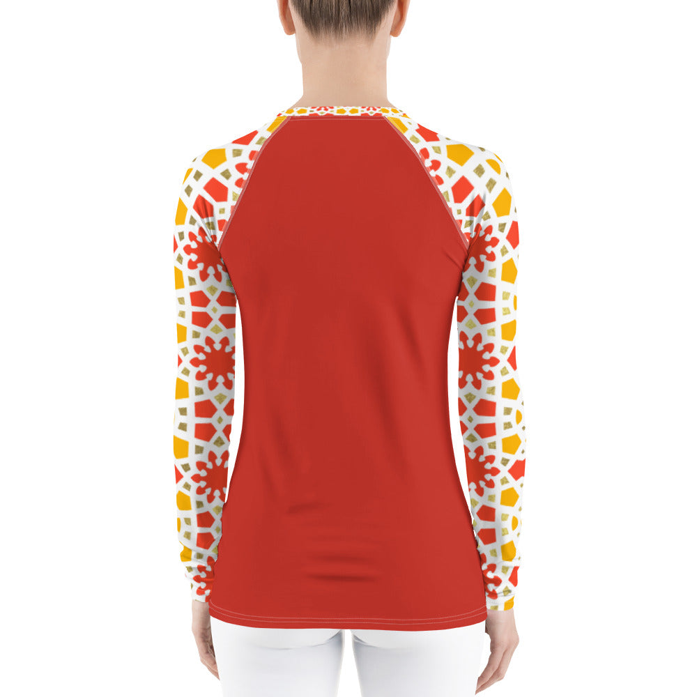 Women's Rash Guard - Arabesque Citrus