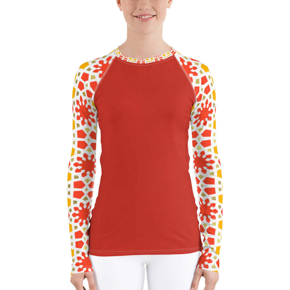 Women's Rash Guard - Arabesque Citrus