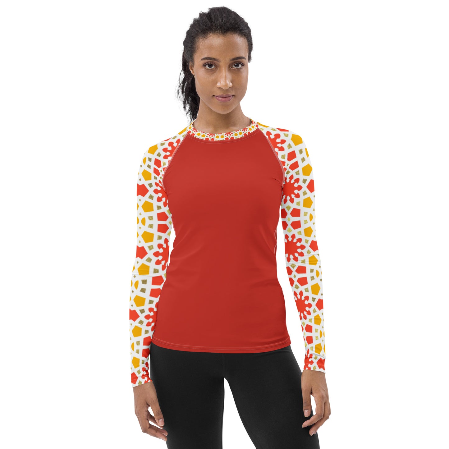Women's Rash Guard - Arabesque Citrus