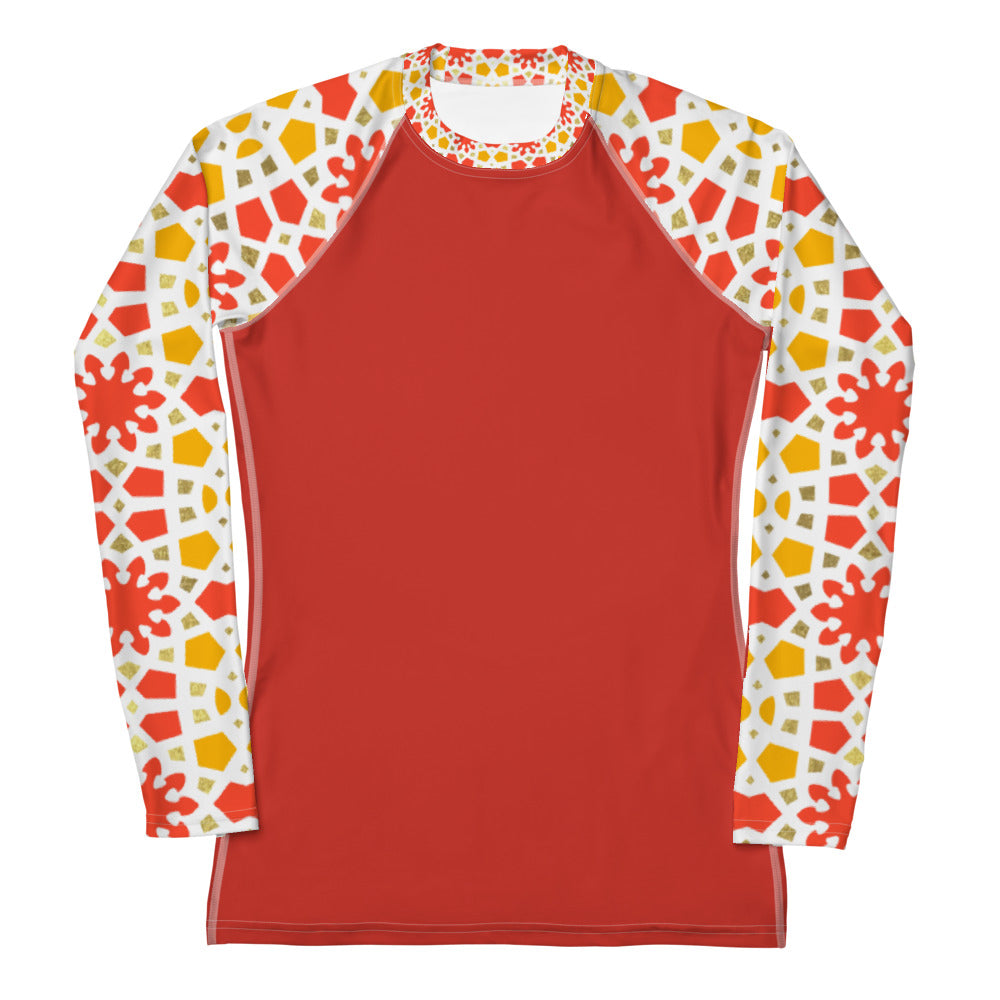 Women's Rash Guard - Arabesque Citrus