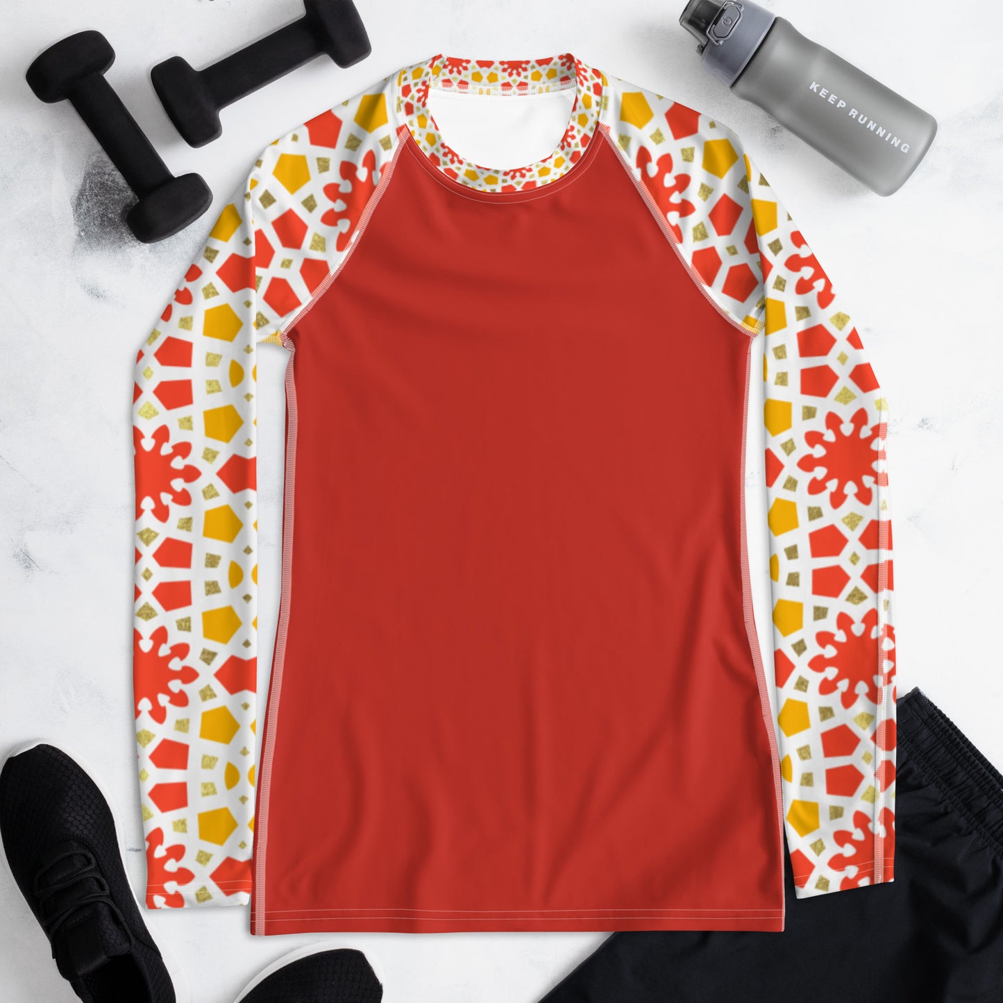 Women's Rash Guard - Arabesque Citrus