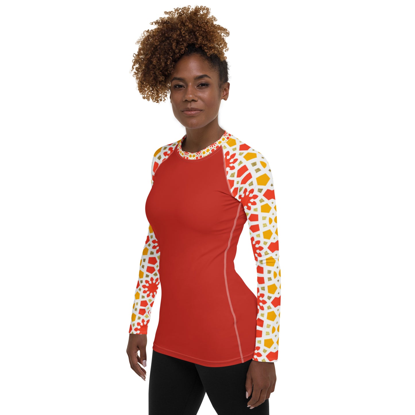 Women's Rash Guard - Arabesque Citrus