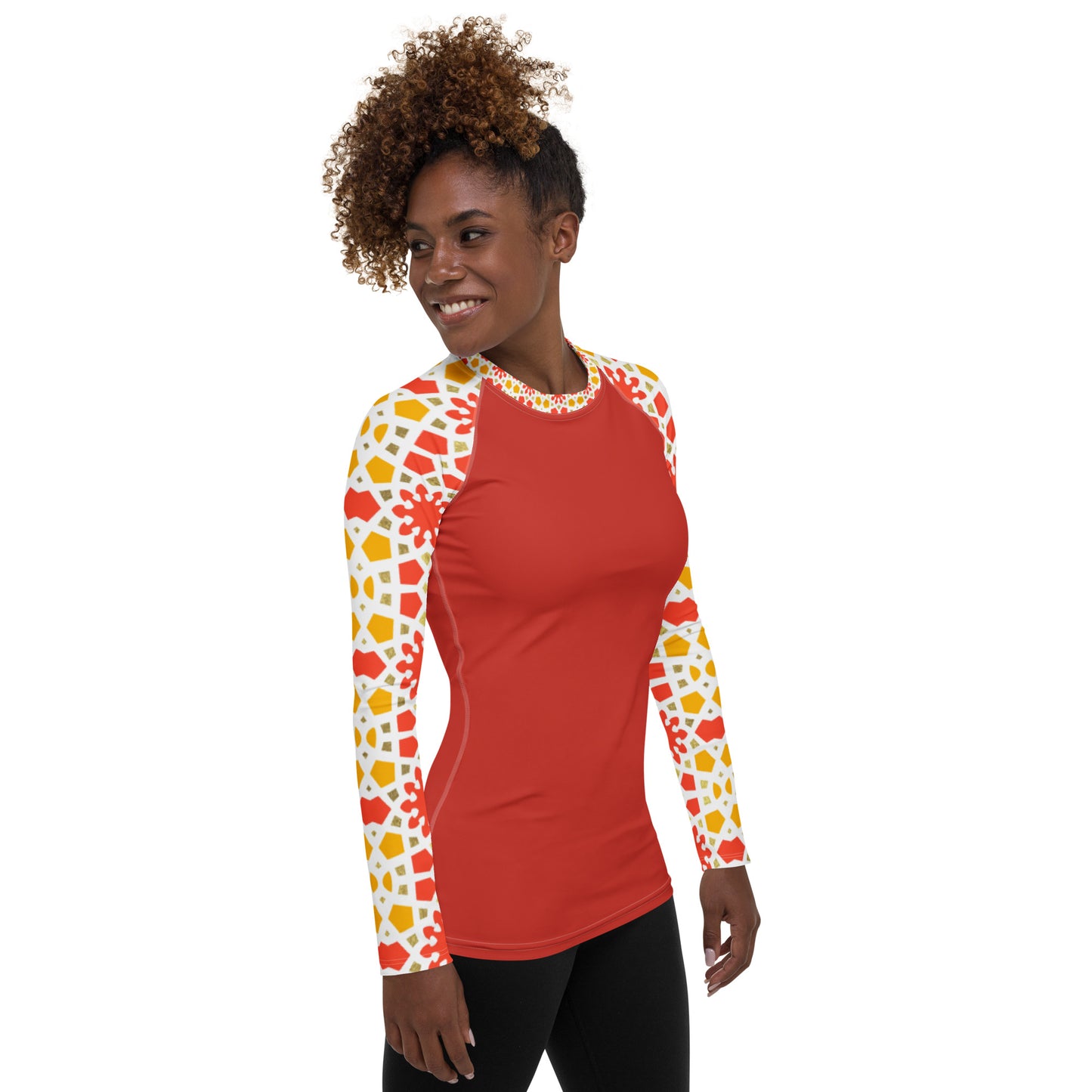 Women's Rash Guard - Arabesque Citrus