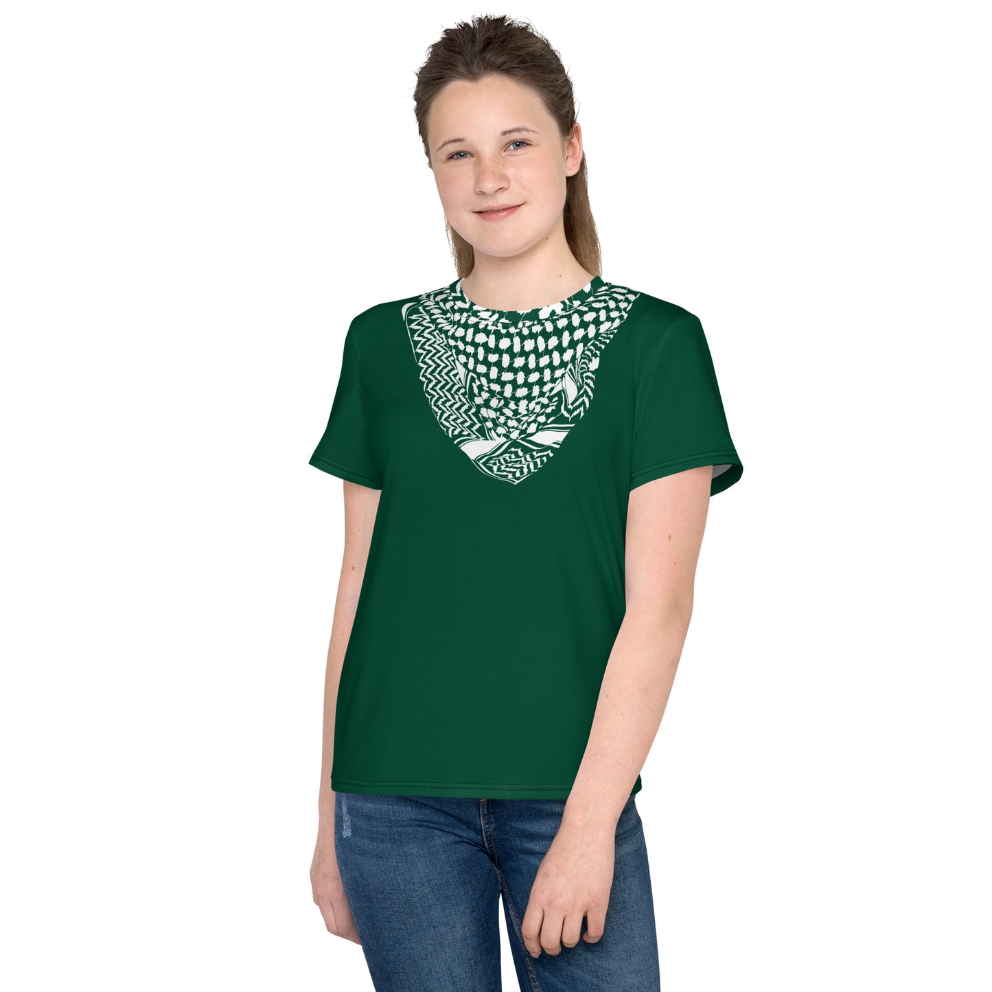 Saudi National Day Keffiyeh Unisex Youth crew neck t-shirt