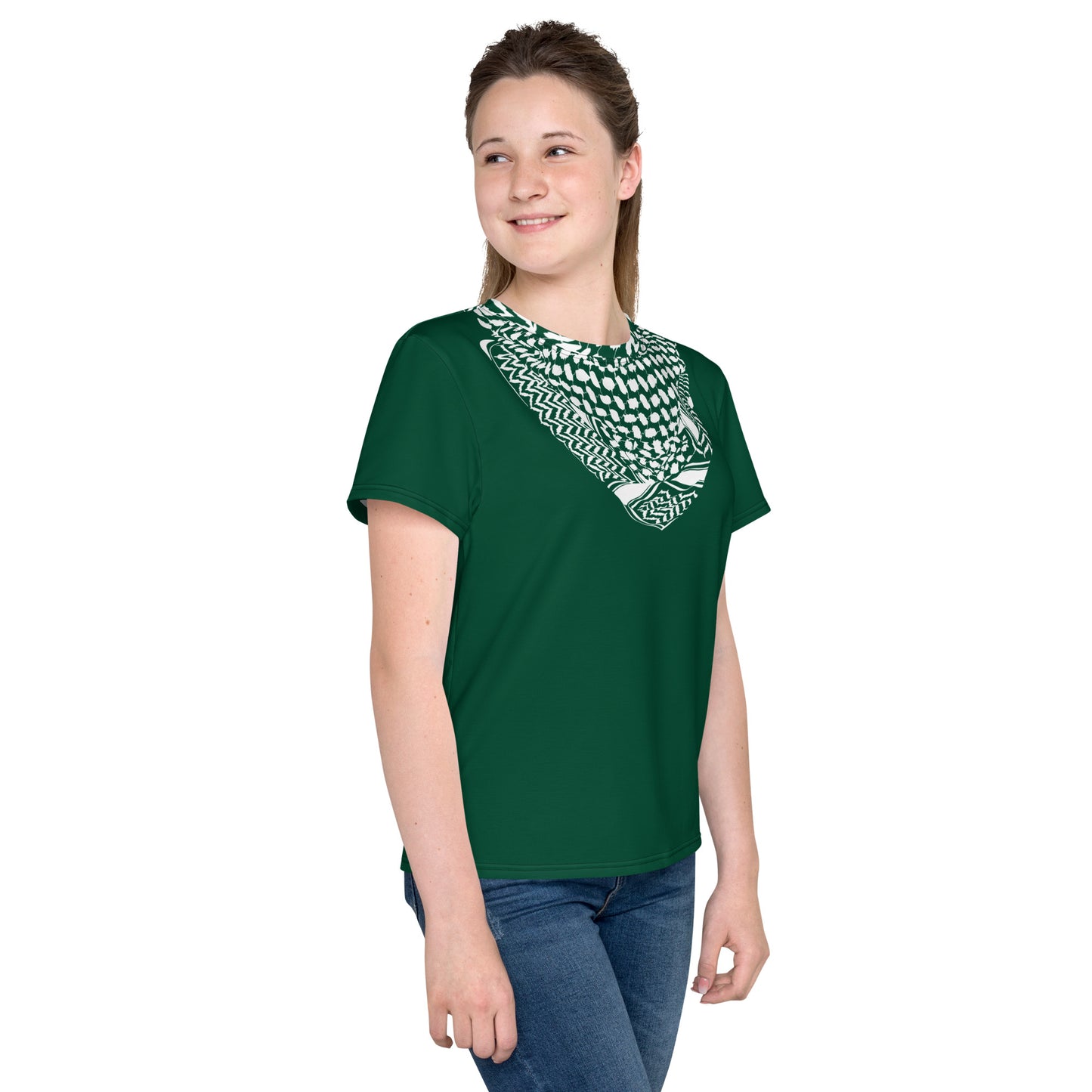 Saudi National Day Keffiyeh Unisex Youth crew neck t-shirt