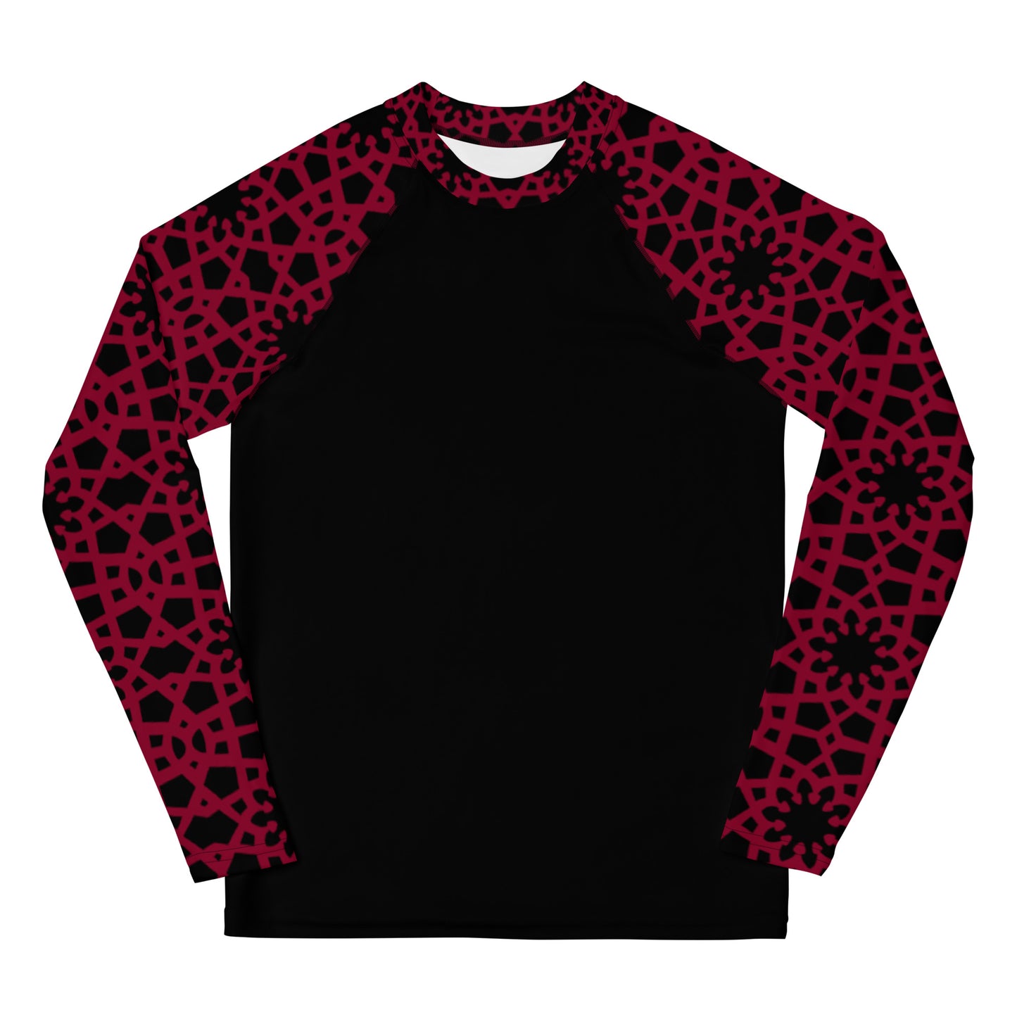 Youth Rash Guard - Geometric in Black and Red