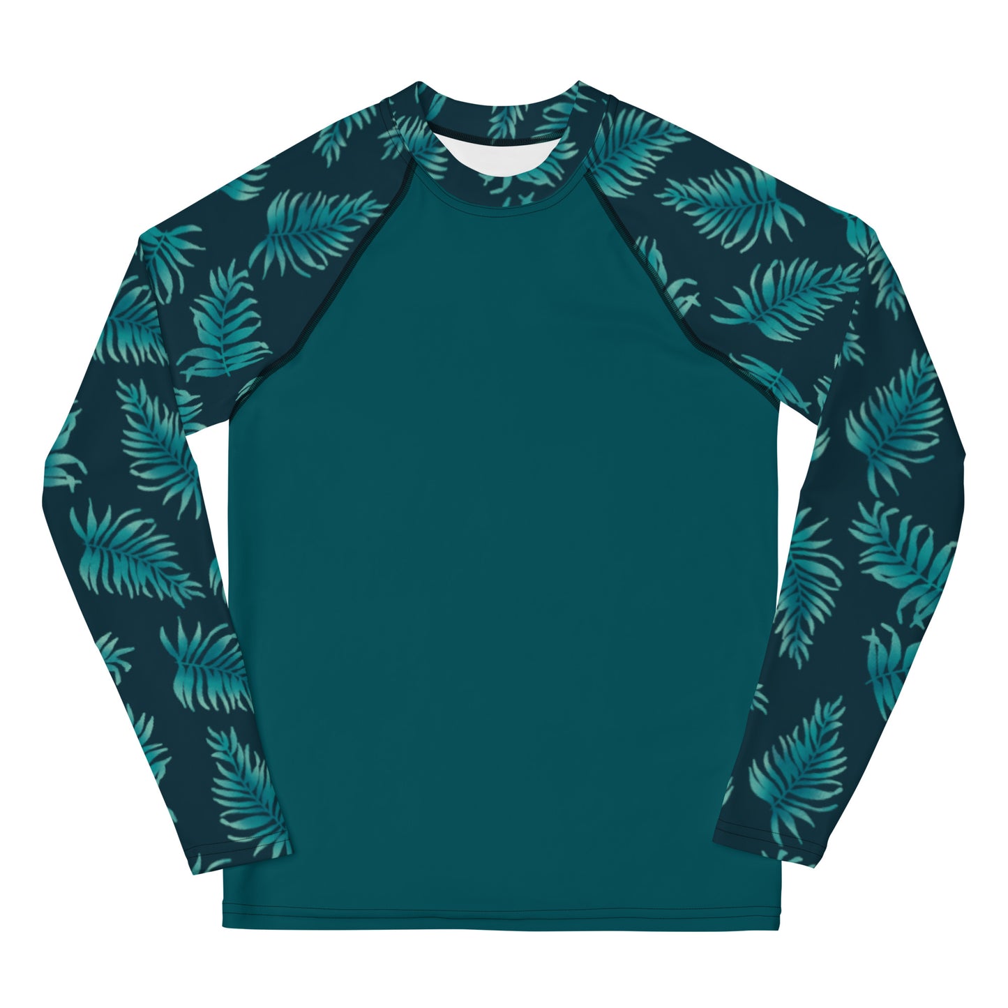 Youth Rash Guard - Palm Leaves in Blue Ombre
