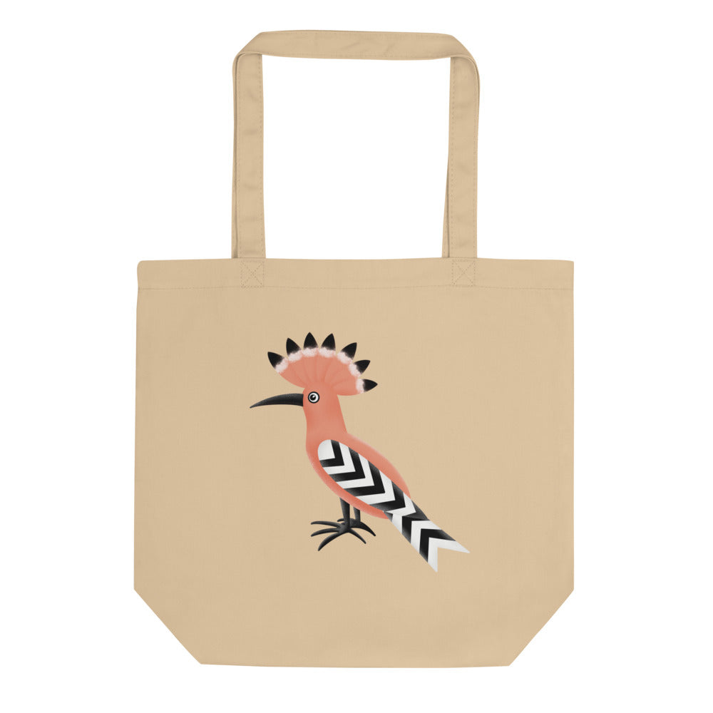 Eco Tote Bag 100% Organic Cotton 🍃 Hoopoe Bird
