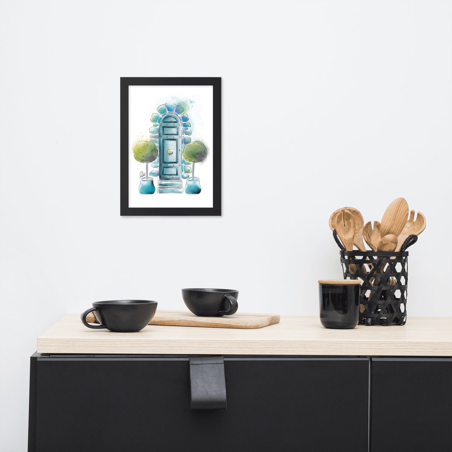 The Topiary - French Watercolor - Framed matte paper poster