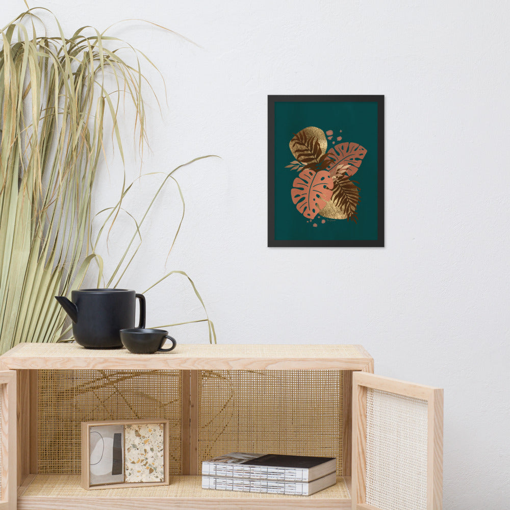 Framed matte paper poster - Arabian Wildlife Leaves Accent Piece