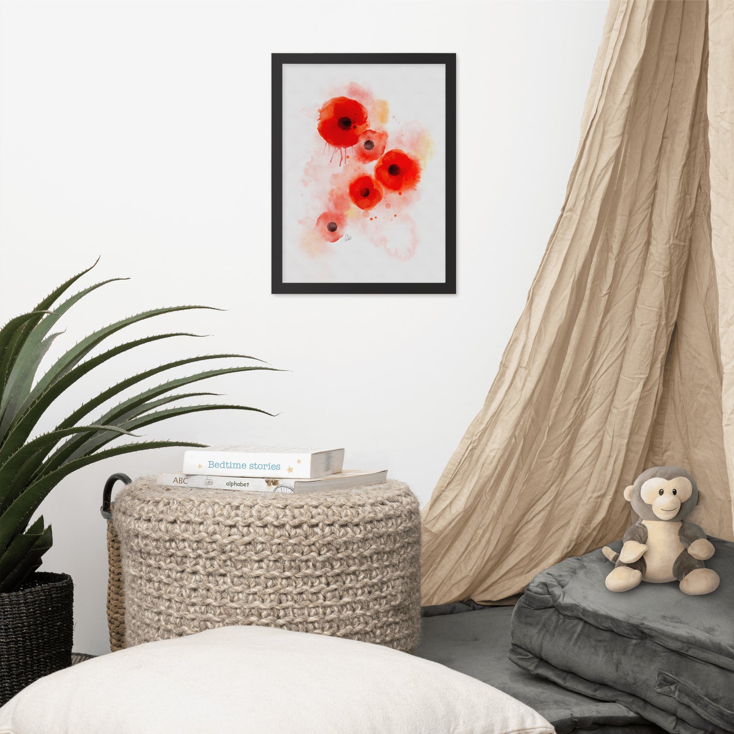 Framed matte paper poster - Coquelicots Poppies