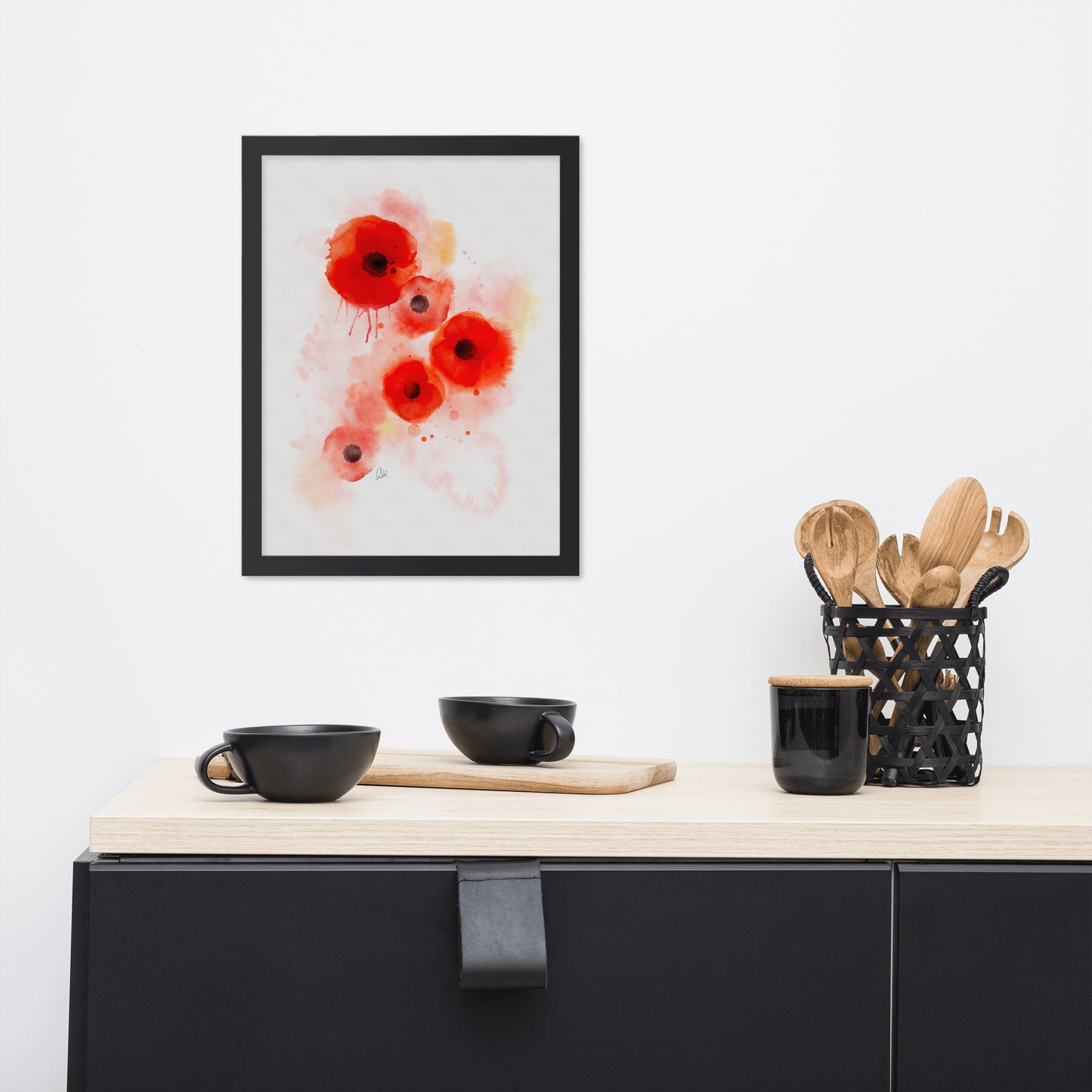 Framed matte paper poster - Coquelicots Poppies