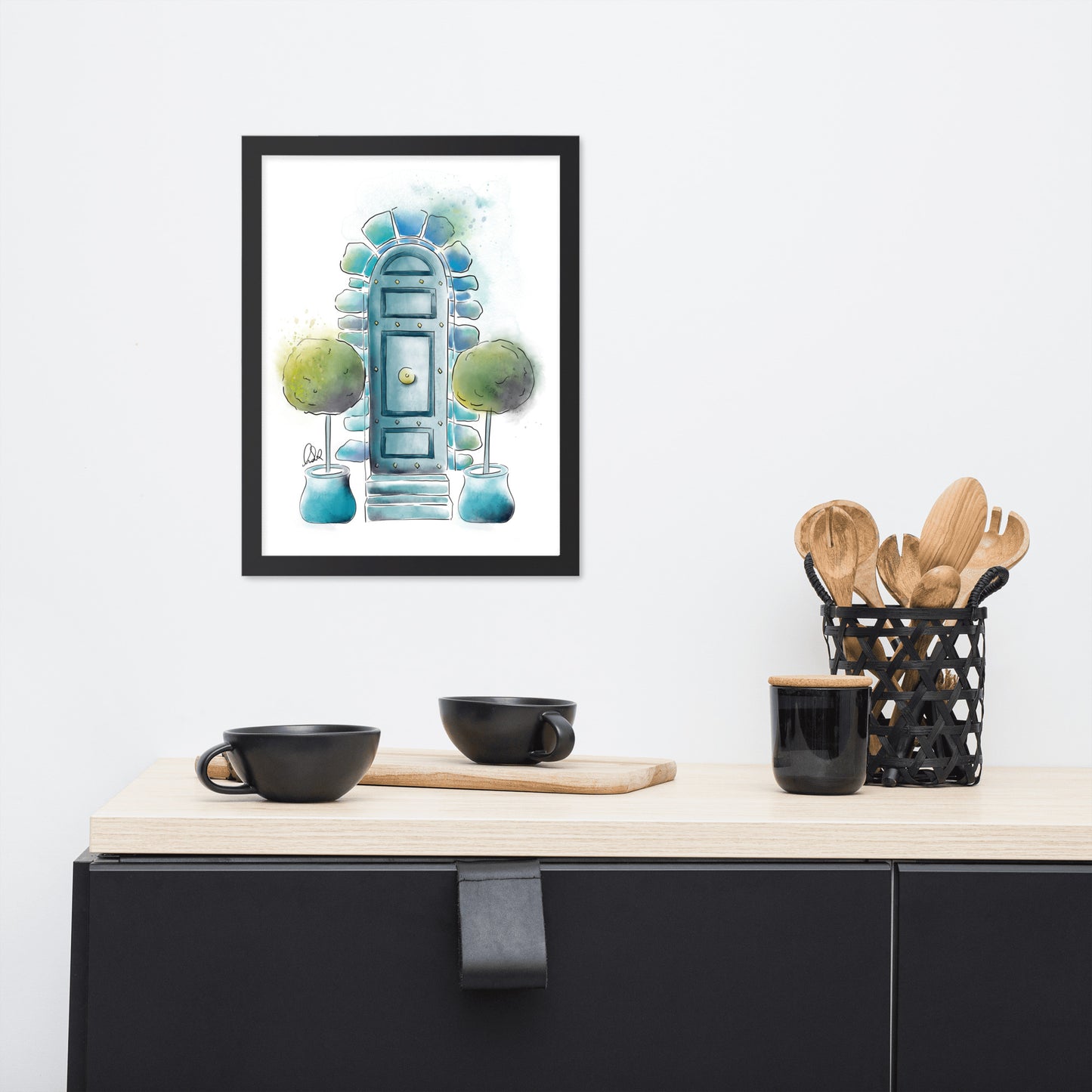 The Topiary - French Watercolor - Framed matte paper poster