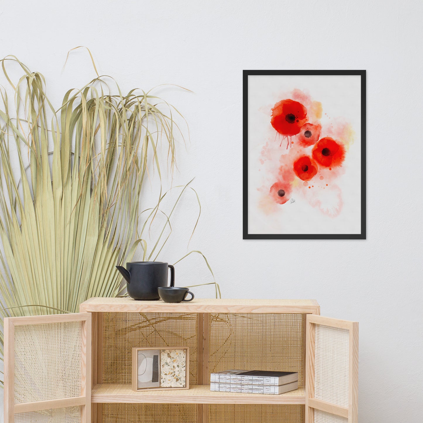 Framed matte paper poster - Coquelicots Poppies