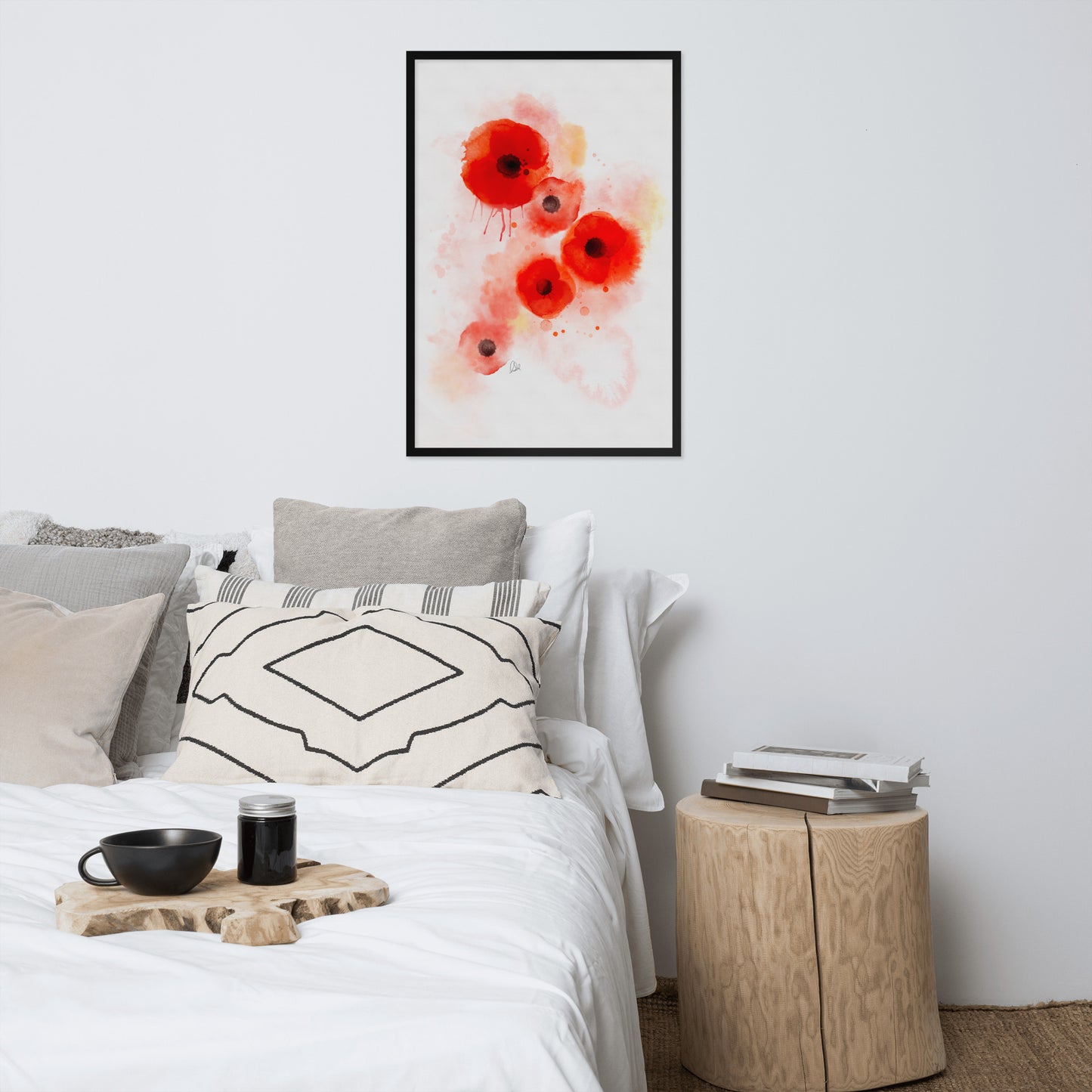 Framed matte paper poster - Coquelicots Poppies