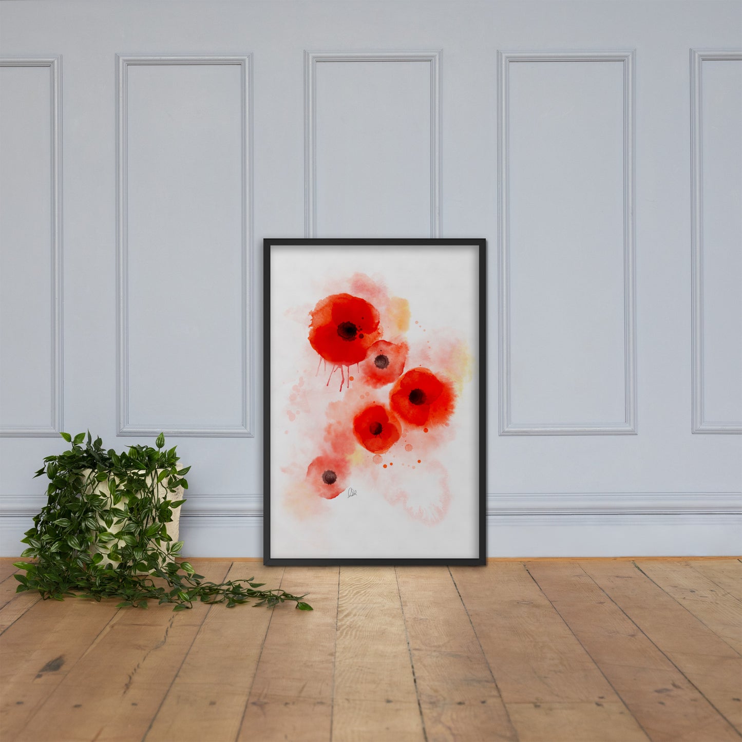 Framed matte paper poster - Coquelicots Poppies
