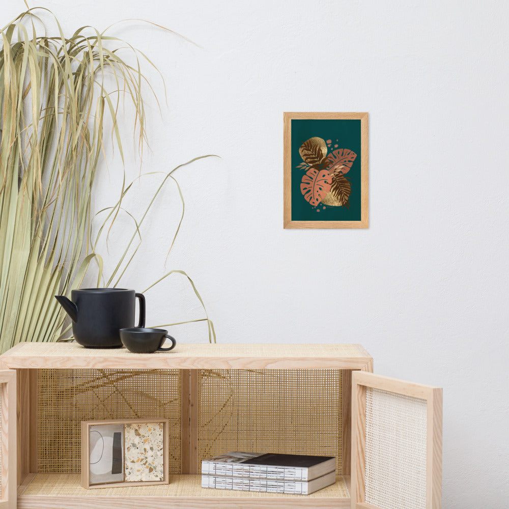 Framed matte paper poster - Arabian Wildlife Leaves Accent Piece