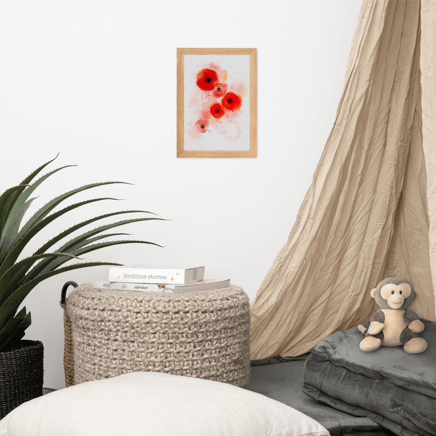 Framed matte paper poster - Coquelicots Poppies