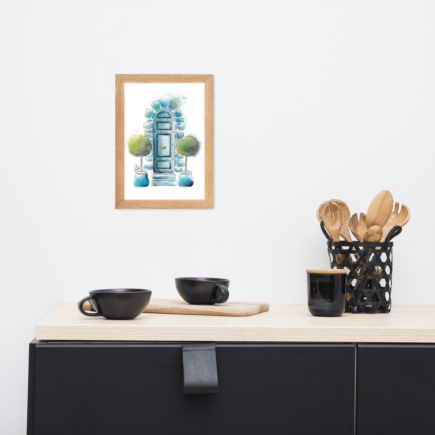 The Topiary - French Watercolor - Framed matte paper poster