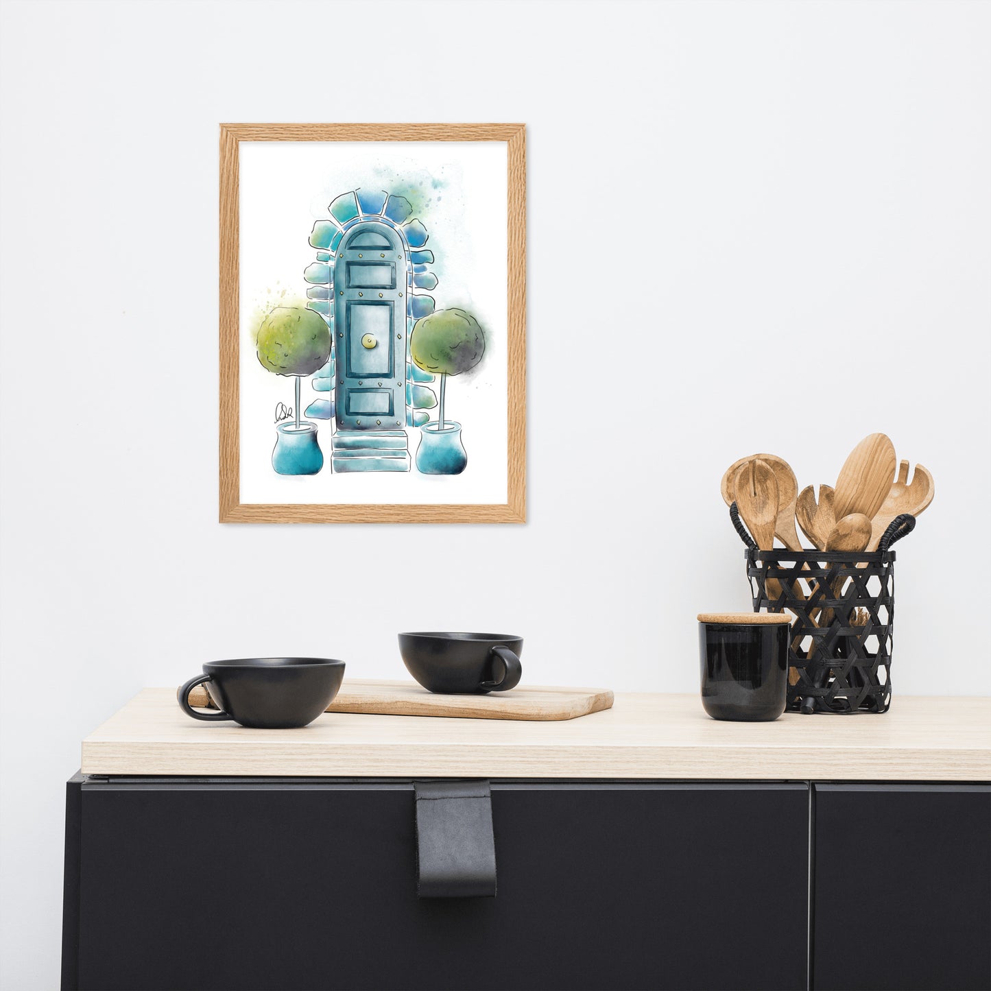 The Topiary - French Watercolor - Framed matte paper poster