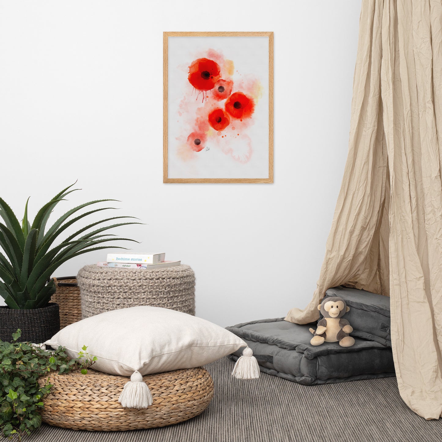Framed matte paper poster - Coquelicots Poppies