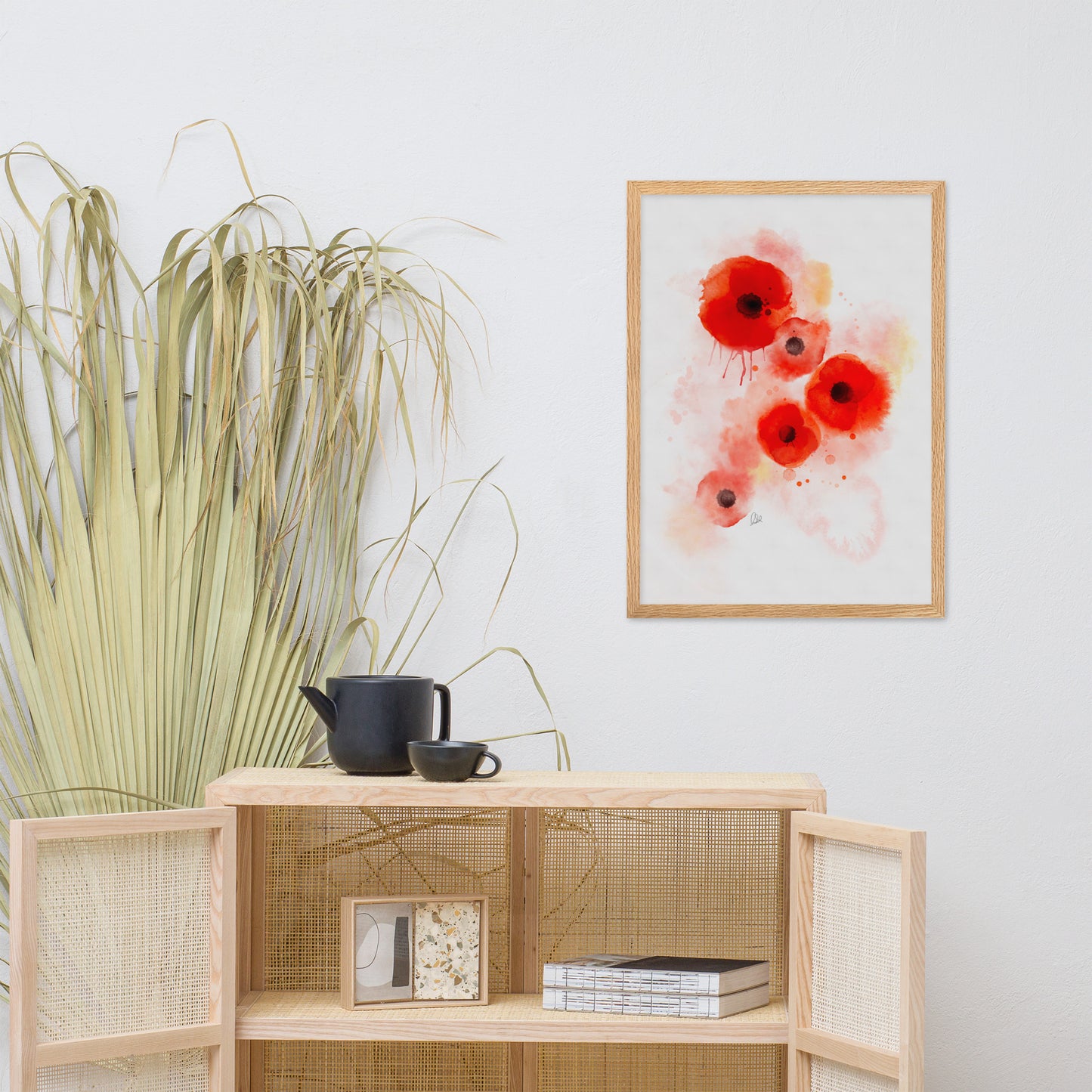 Framed matte paper poster - Coquelicots Poppies