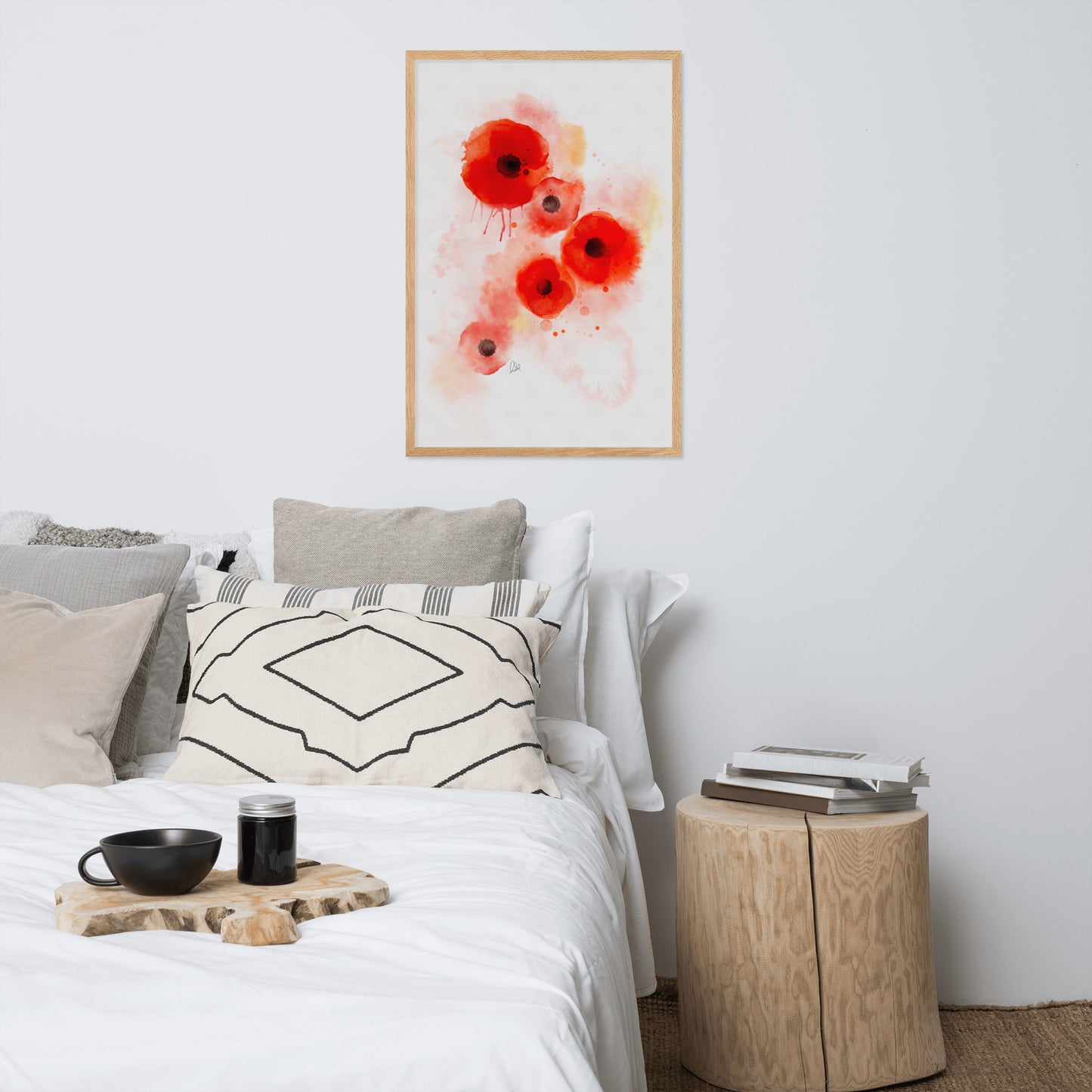 Framed matte paper poster - Coquelicots Poppies