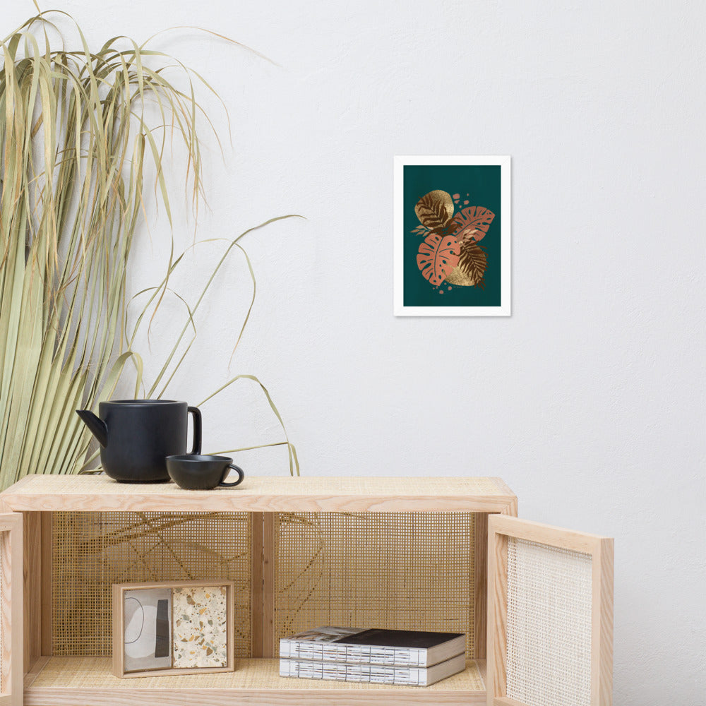 Framed matte paper poster - Arabian Wildlife Leaves Accent Piece